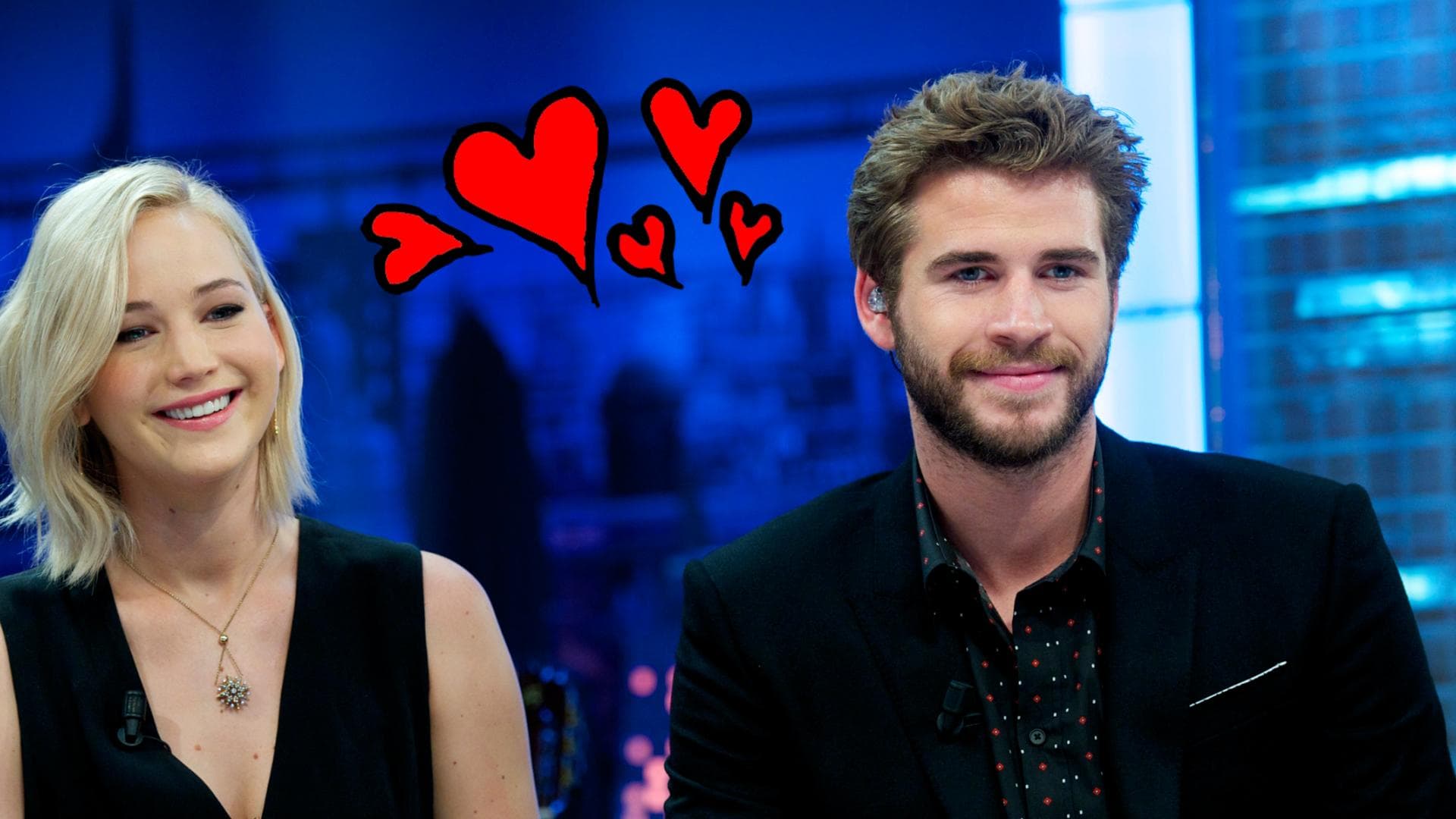 Jennifer Lawrence und Liam Hemsworth ein Paar quer 