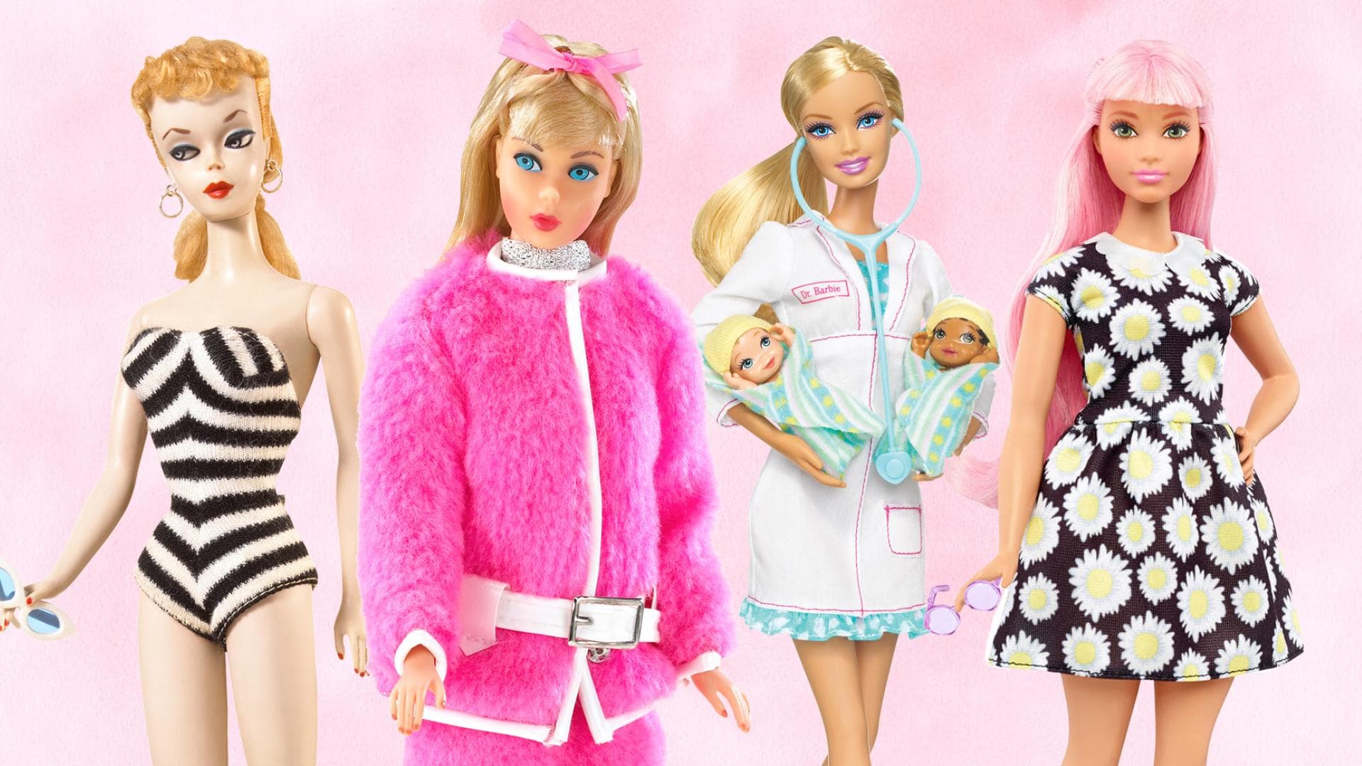 Barbie im Laufe der Zeit quer