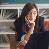 Schulwechsel Nachdenkliches Schulmädchen