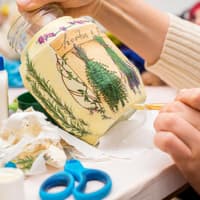 Serviettentechnik auf Glas