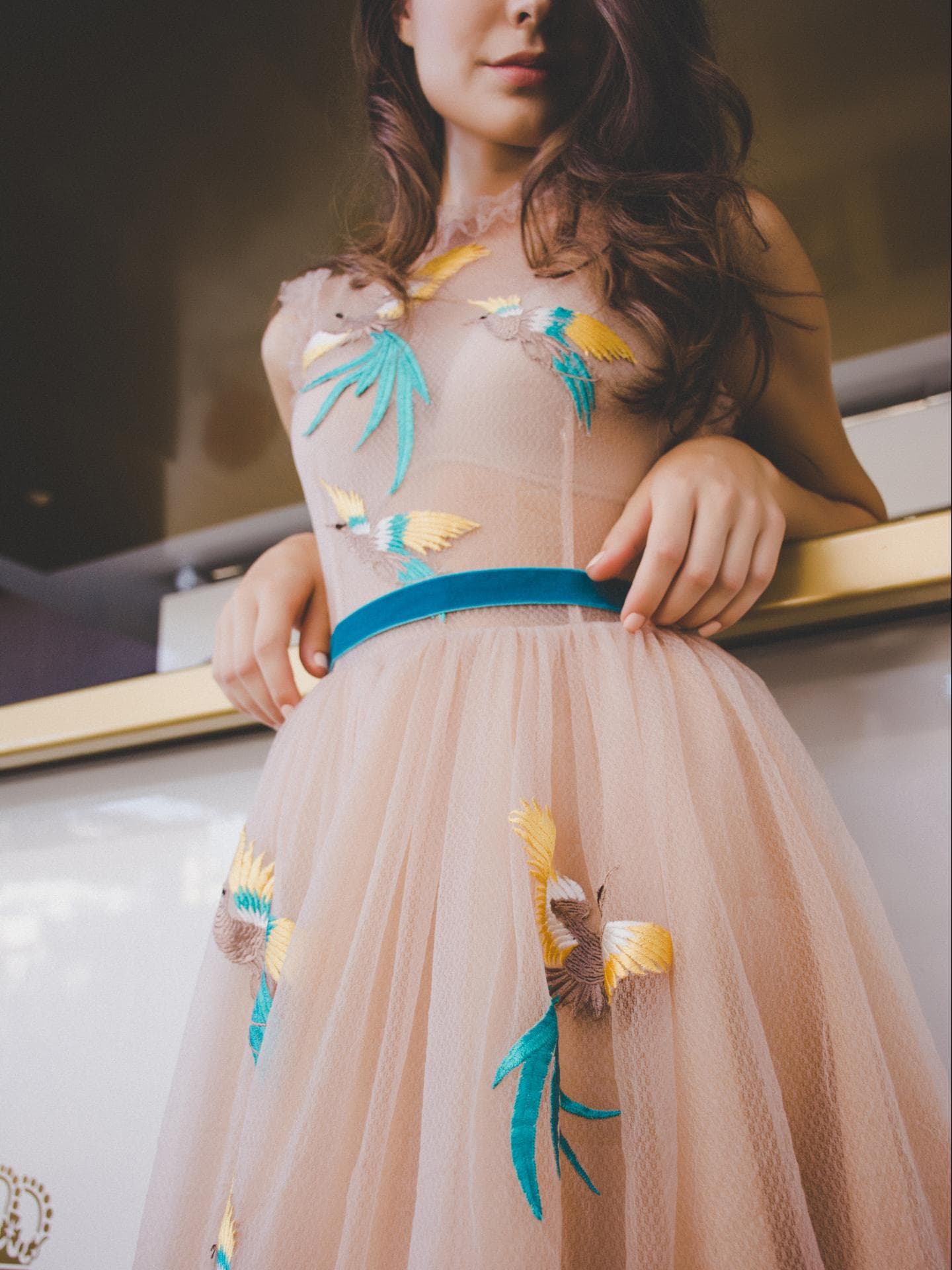 verziertes Abiballkleid