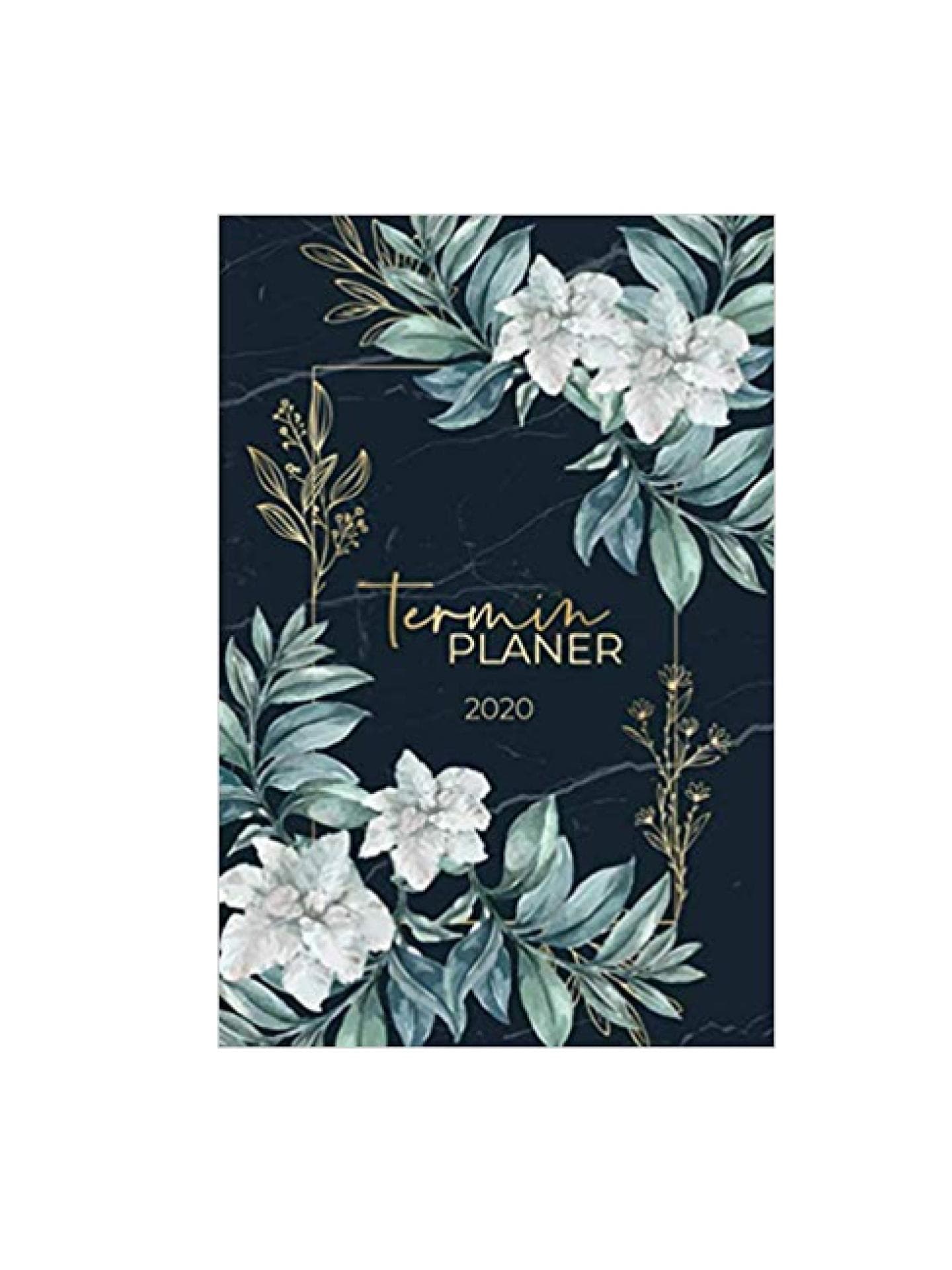 terminplaner 2020 florales muster blumen dunkelblau