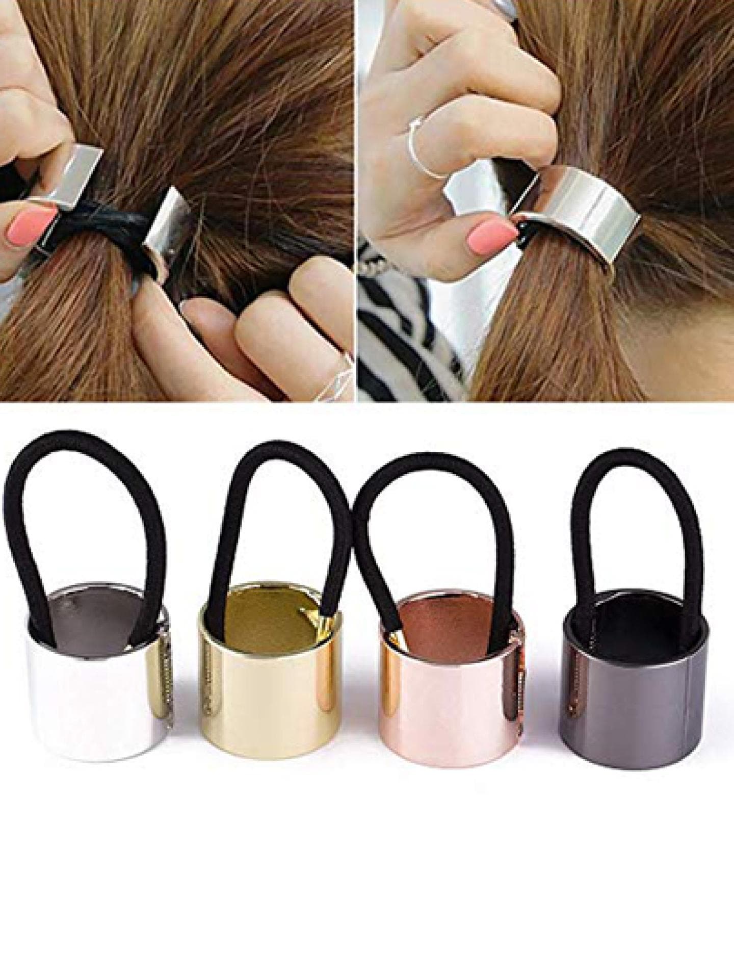 haargummi mit metall haarclip