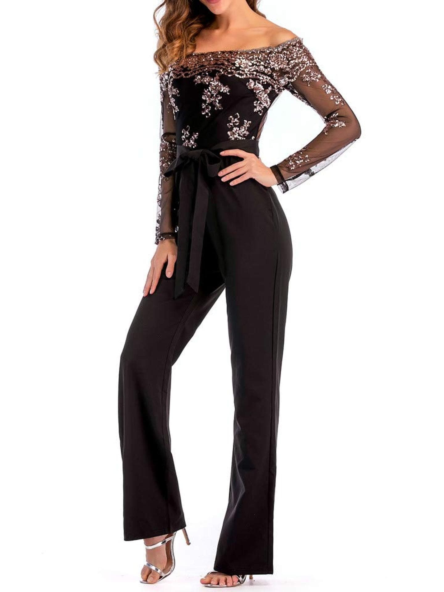 Jumpsuit mit Pailletten