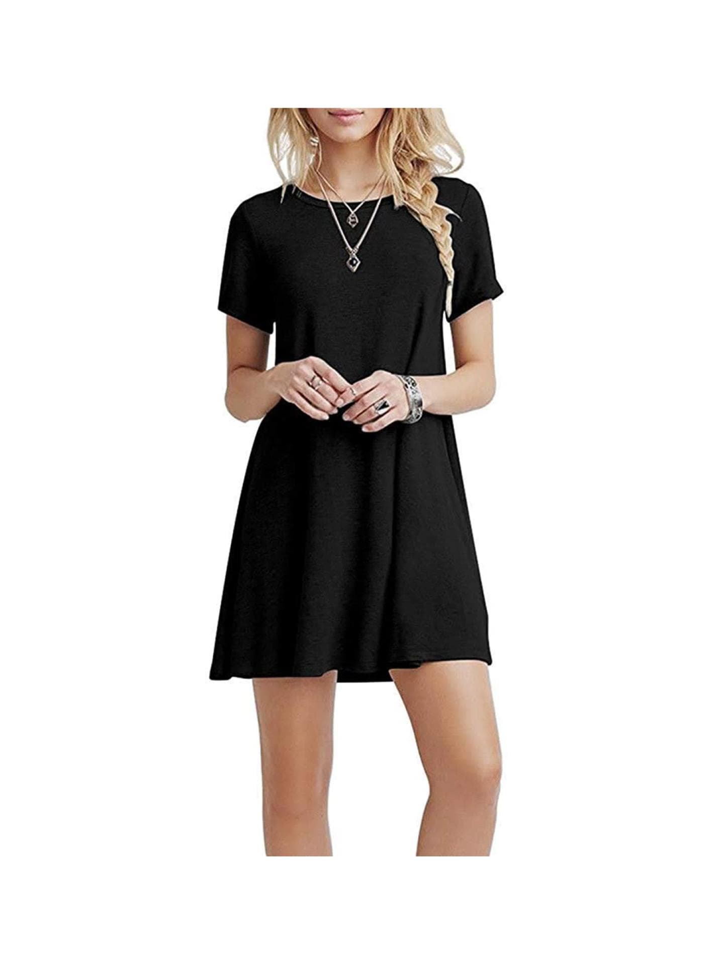 Schwarzes T-Shirt-Kleid Schwarzes T-Shirt-Kleid
