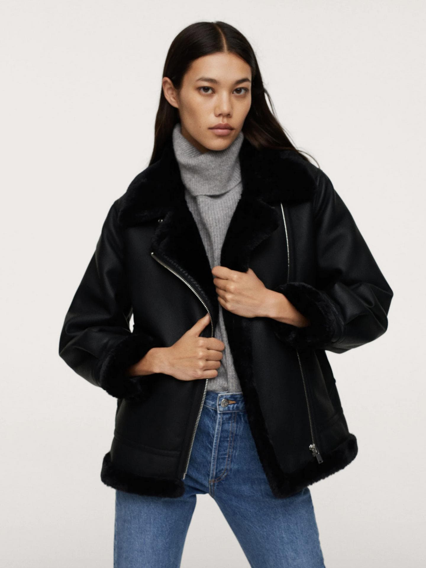 Mango Lederjacke