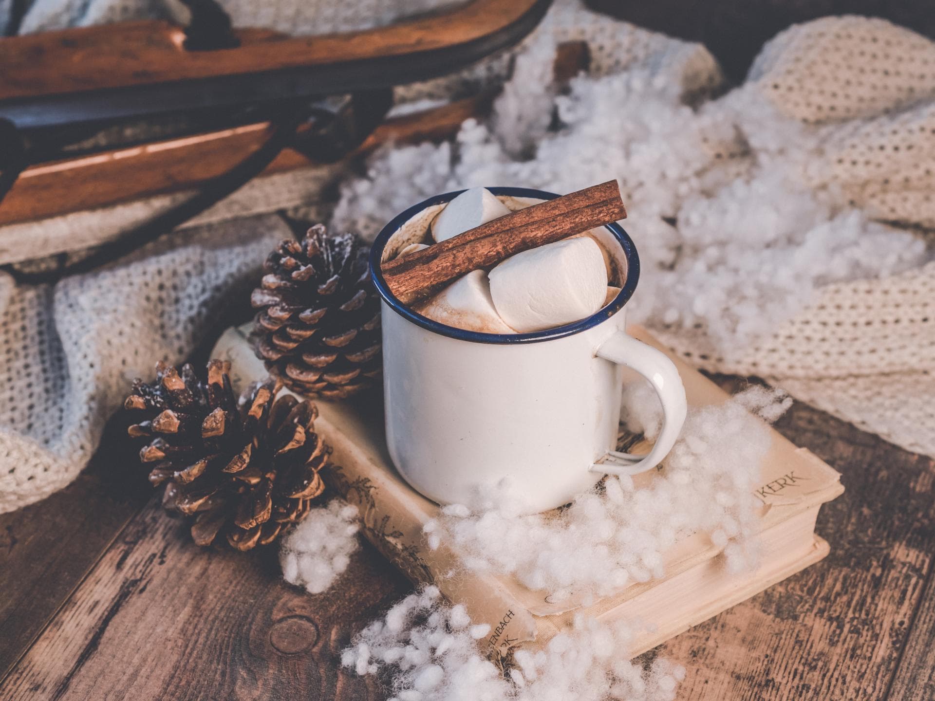 Naschen an Weihnachten Heiße Schokolade
