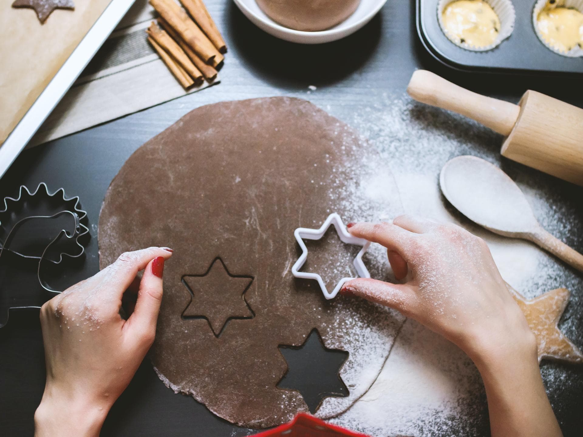 Backen mit Nutella Keksteig mit Stern-Ausstechform
