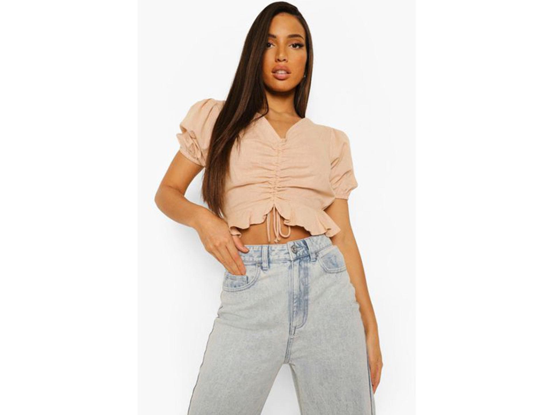 Leinen Crop Top