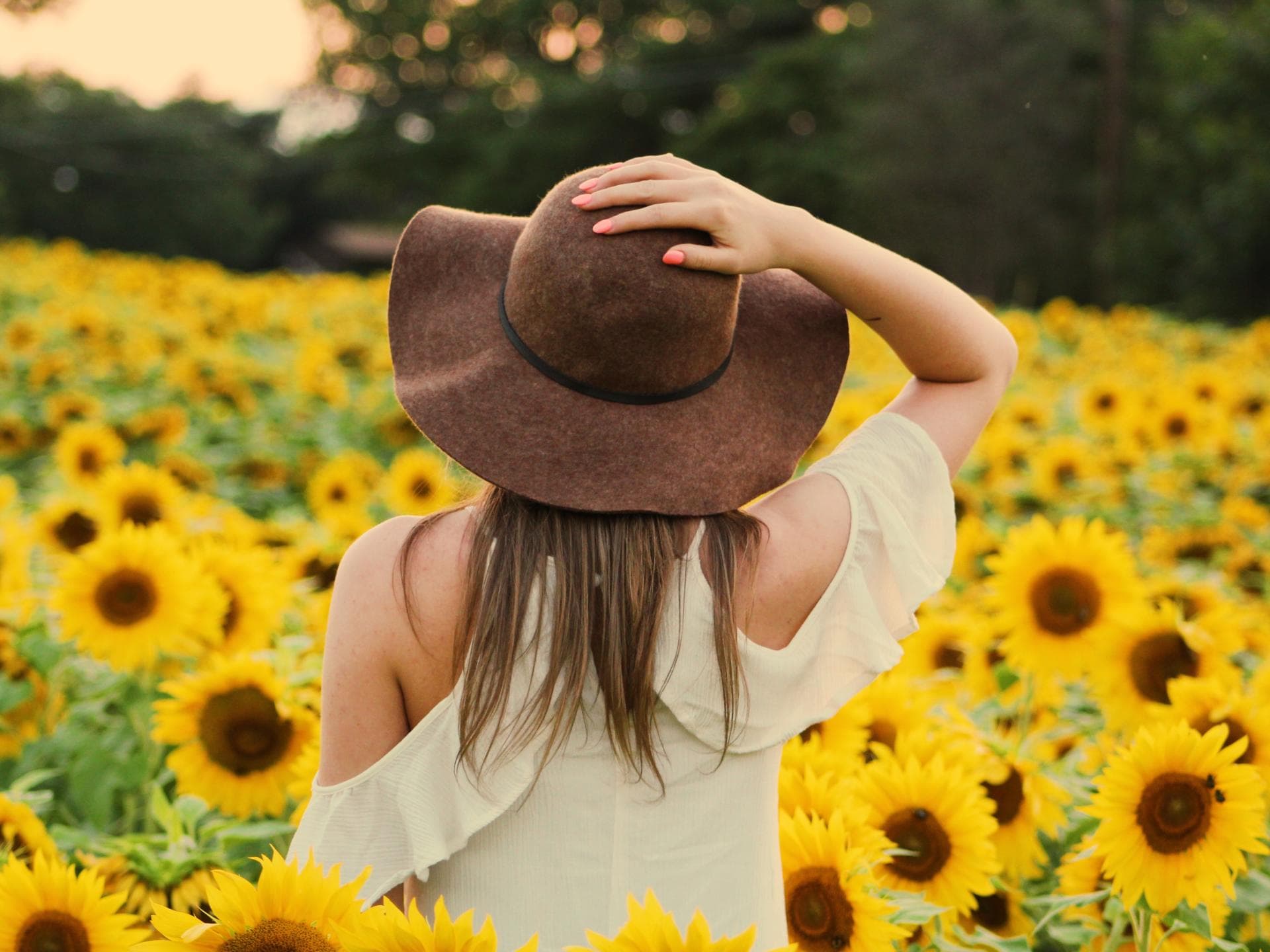 Horoskop Thema Horoskop: Frau mit Hut im Feld