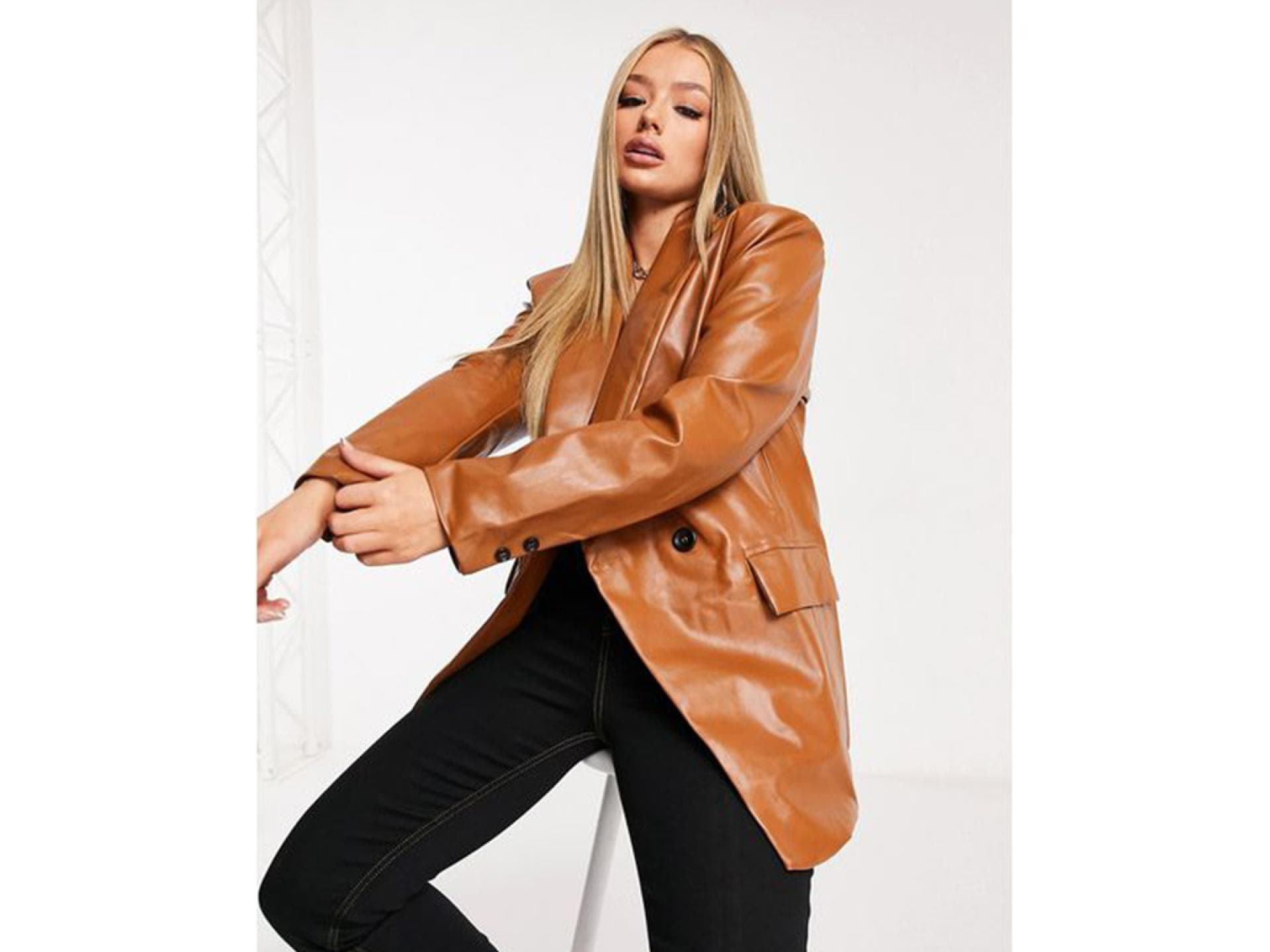 Brauner Lederblazer