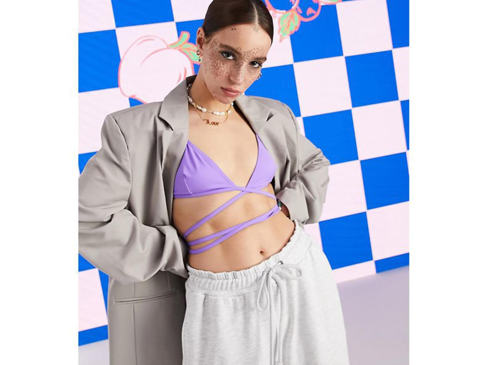 Oversized Blazer in Steingrau