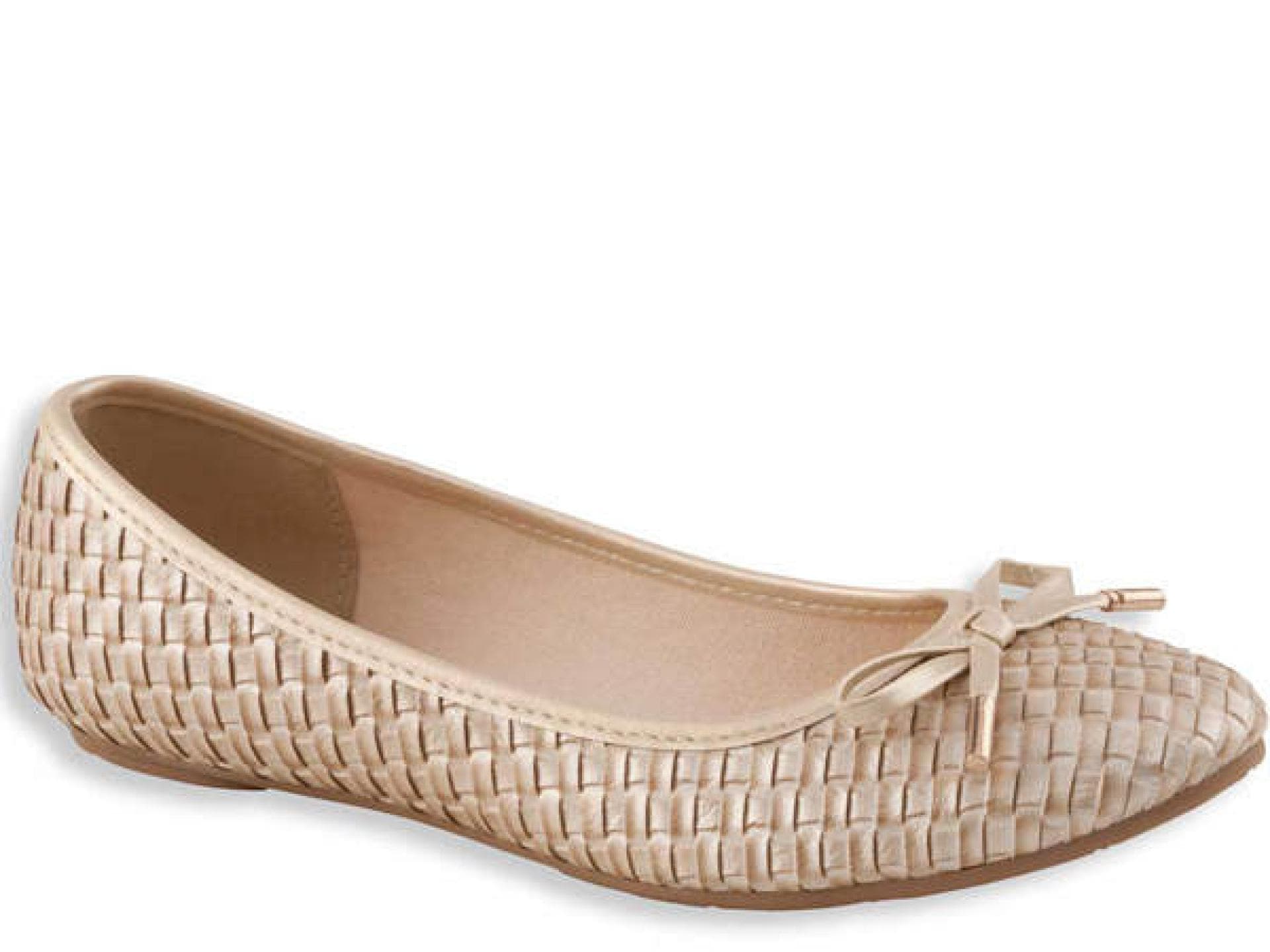 Gold-Beige Ballerinas im Flecht-Look von C&A