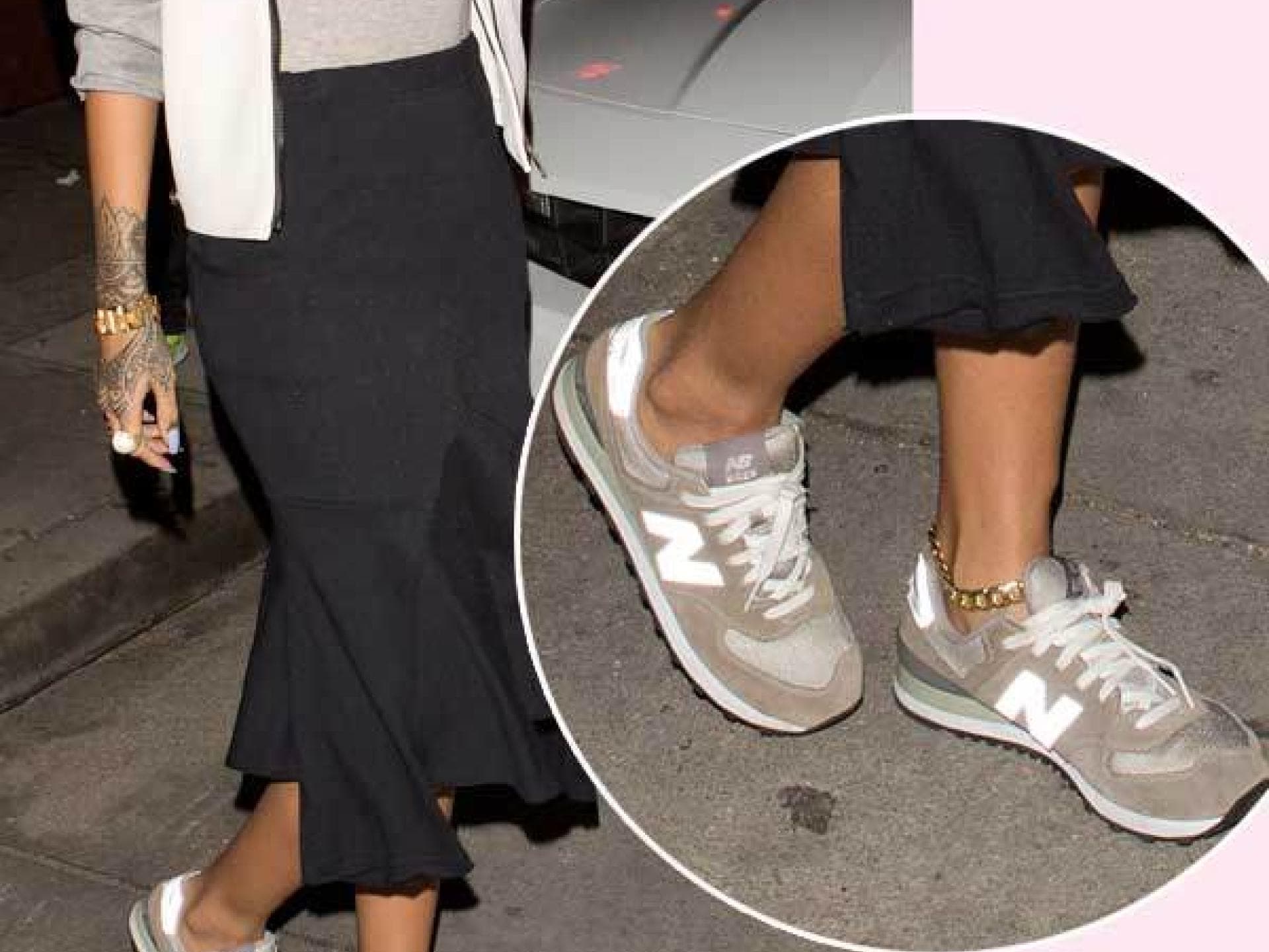 Rihanna: Sneaker von New Balance in Beige Rihanna: Sneaker von New Balance in Beige