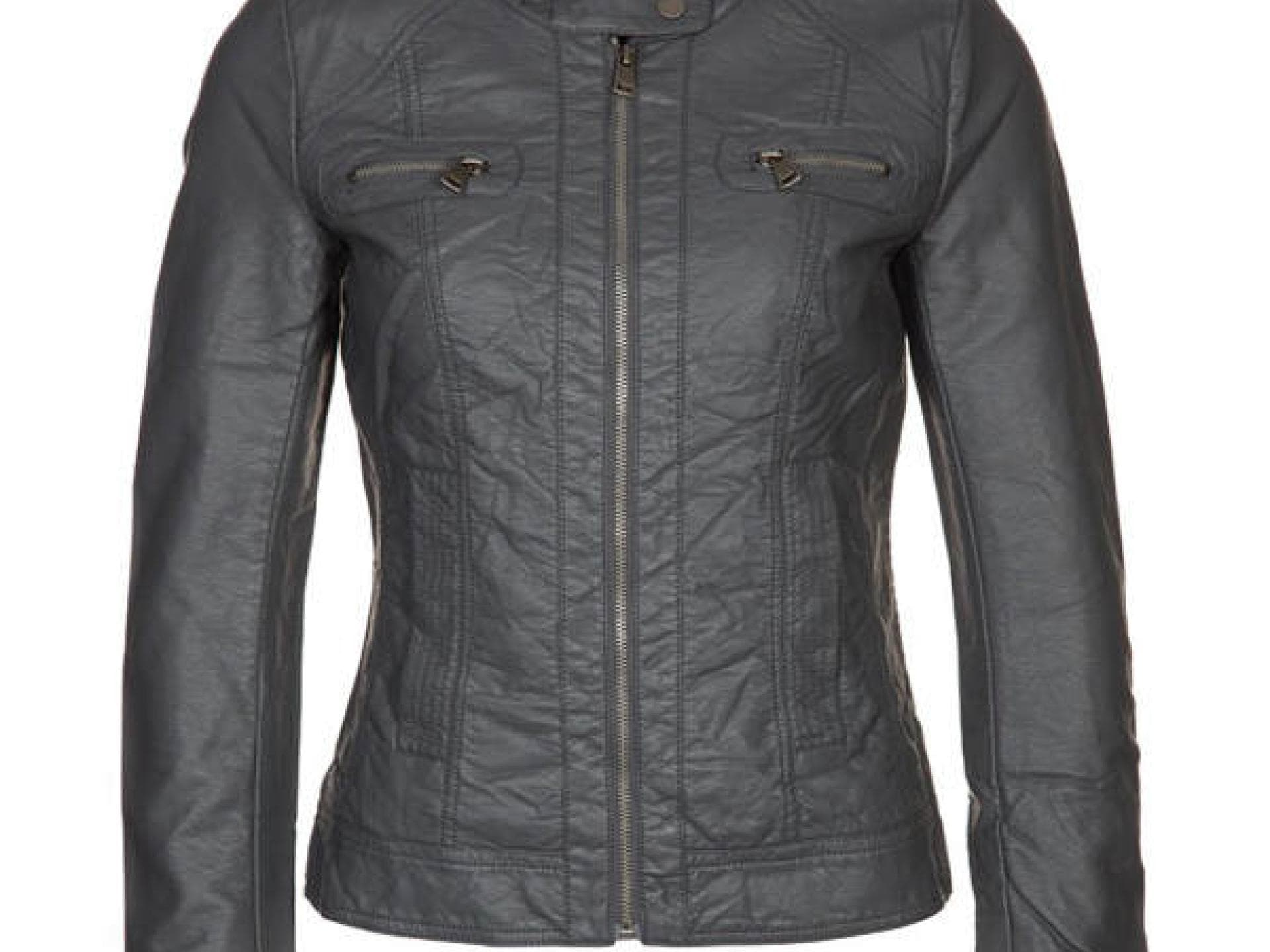 Graue Lederjacke von Only