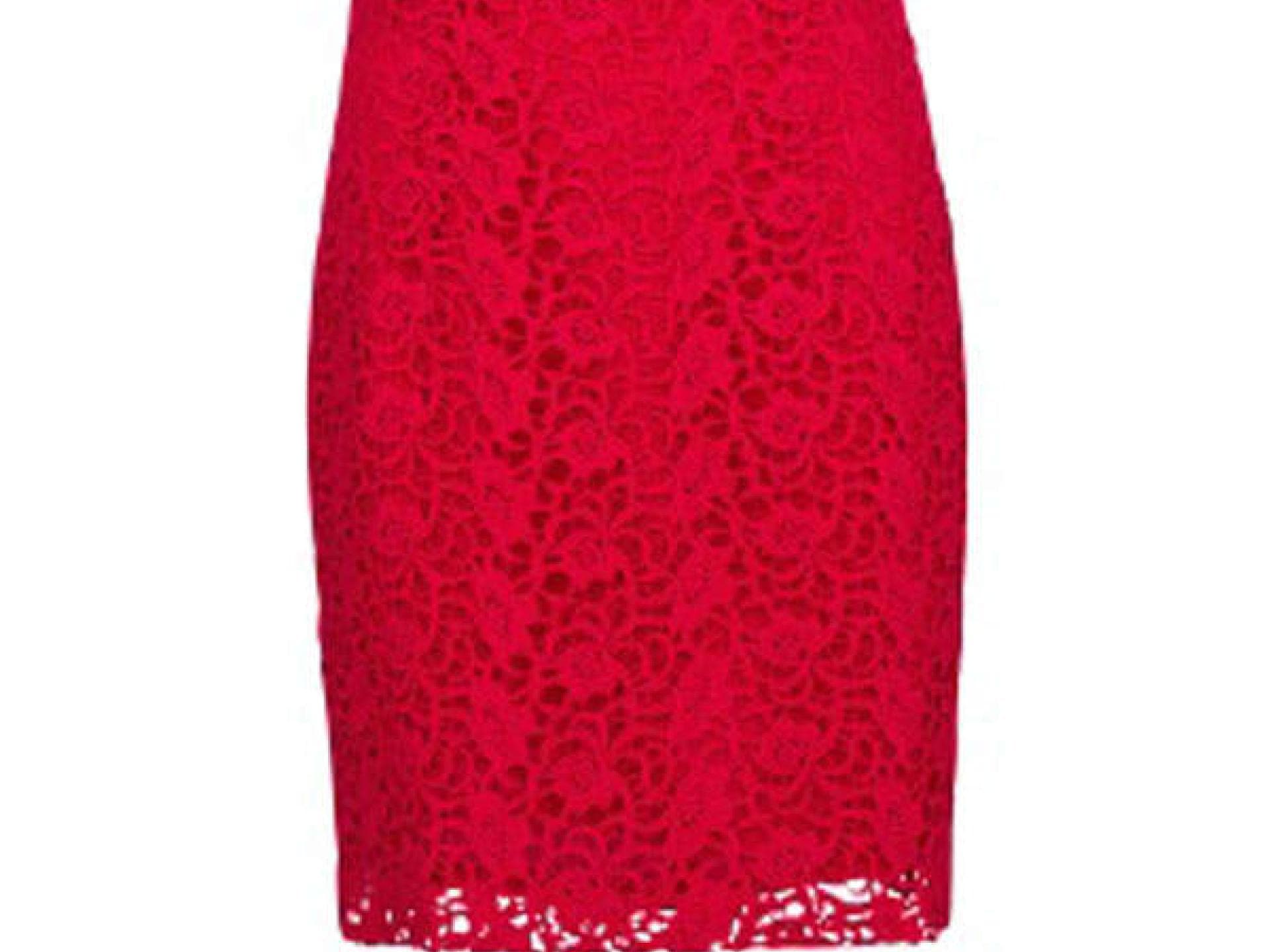 Rotes Spitzenkleid von Mango