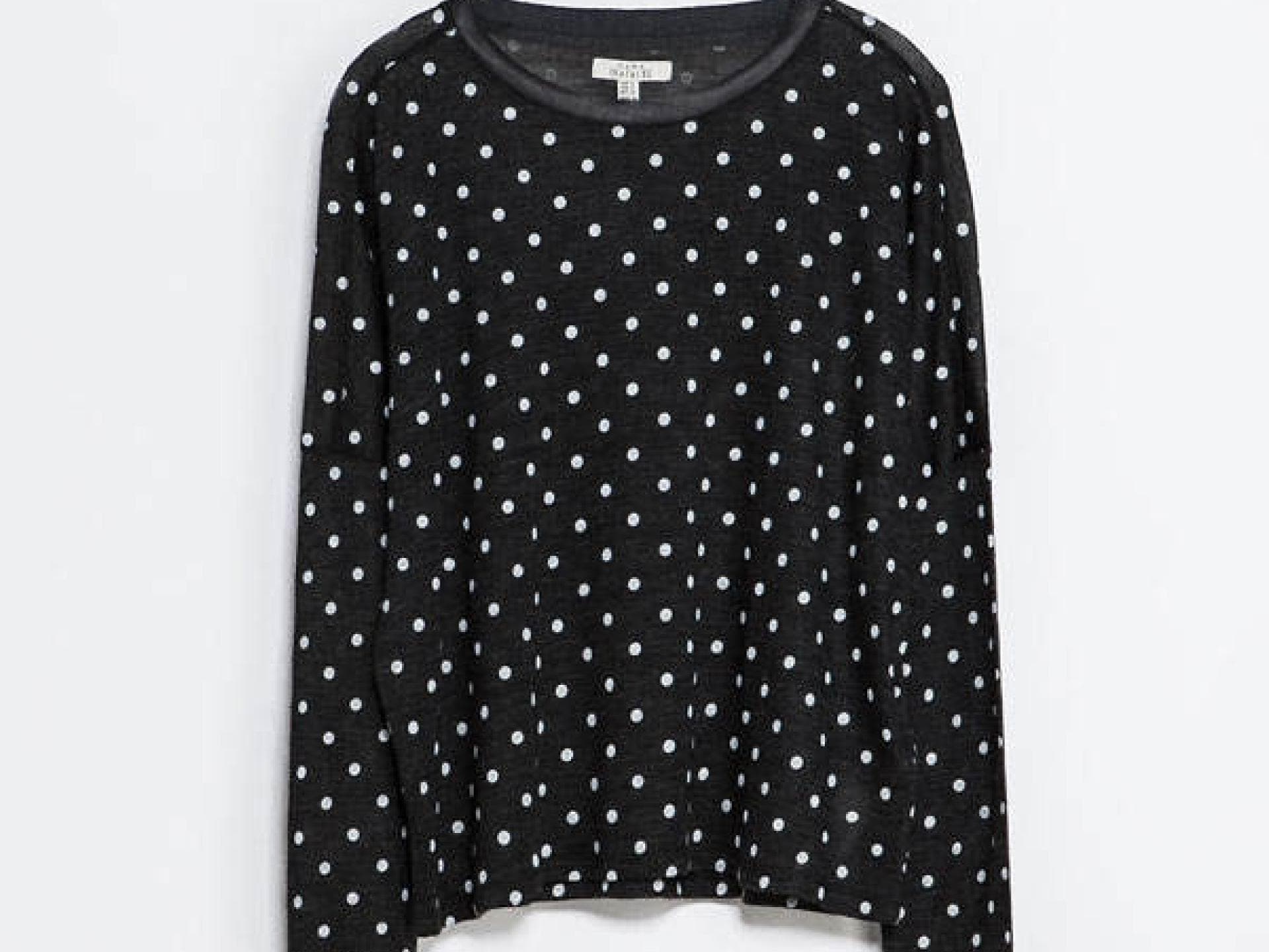 Oberteil mit Punkten von Zara