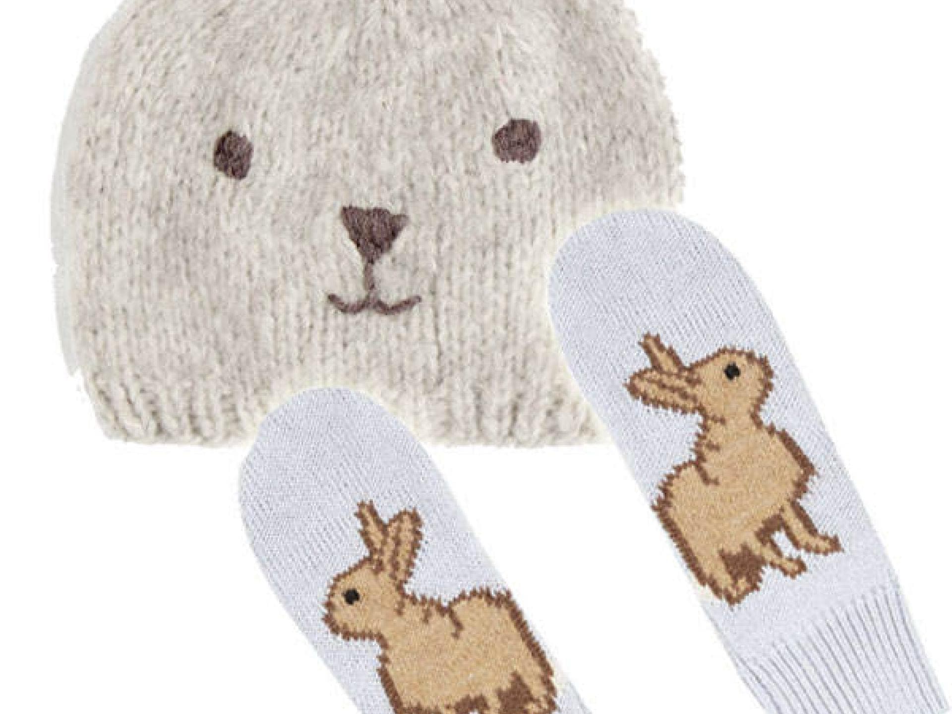 Kaninchen-Mütze und Handschuhe