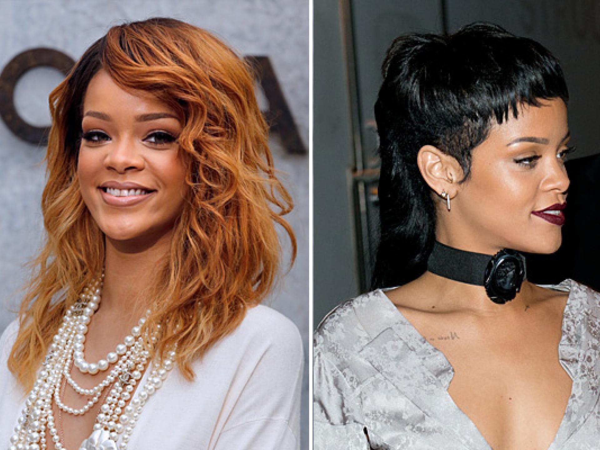 Rihanna: mittellange vs. kurze Haare