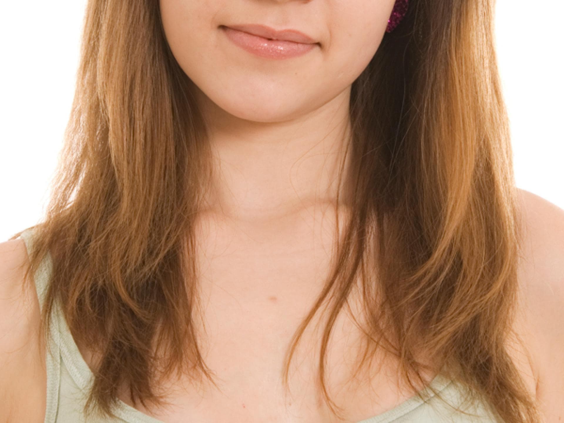 Braune Haare mit Pony