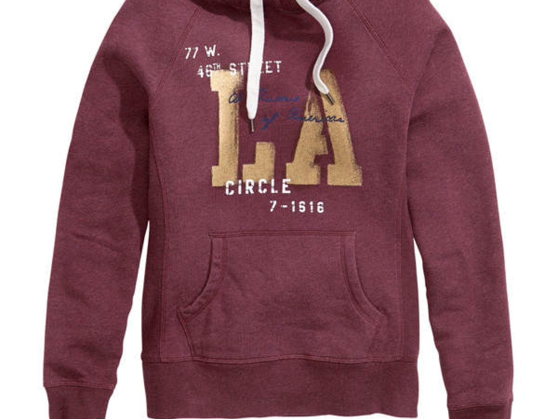 Roter Kapuzenpulli mit Gold von H&M