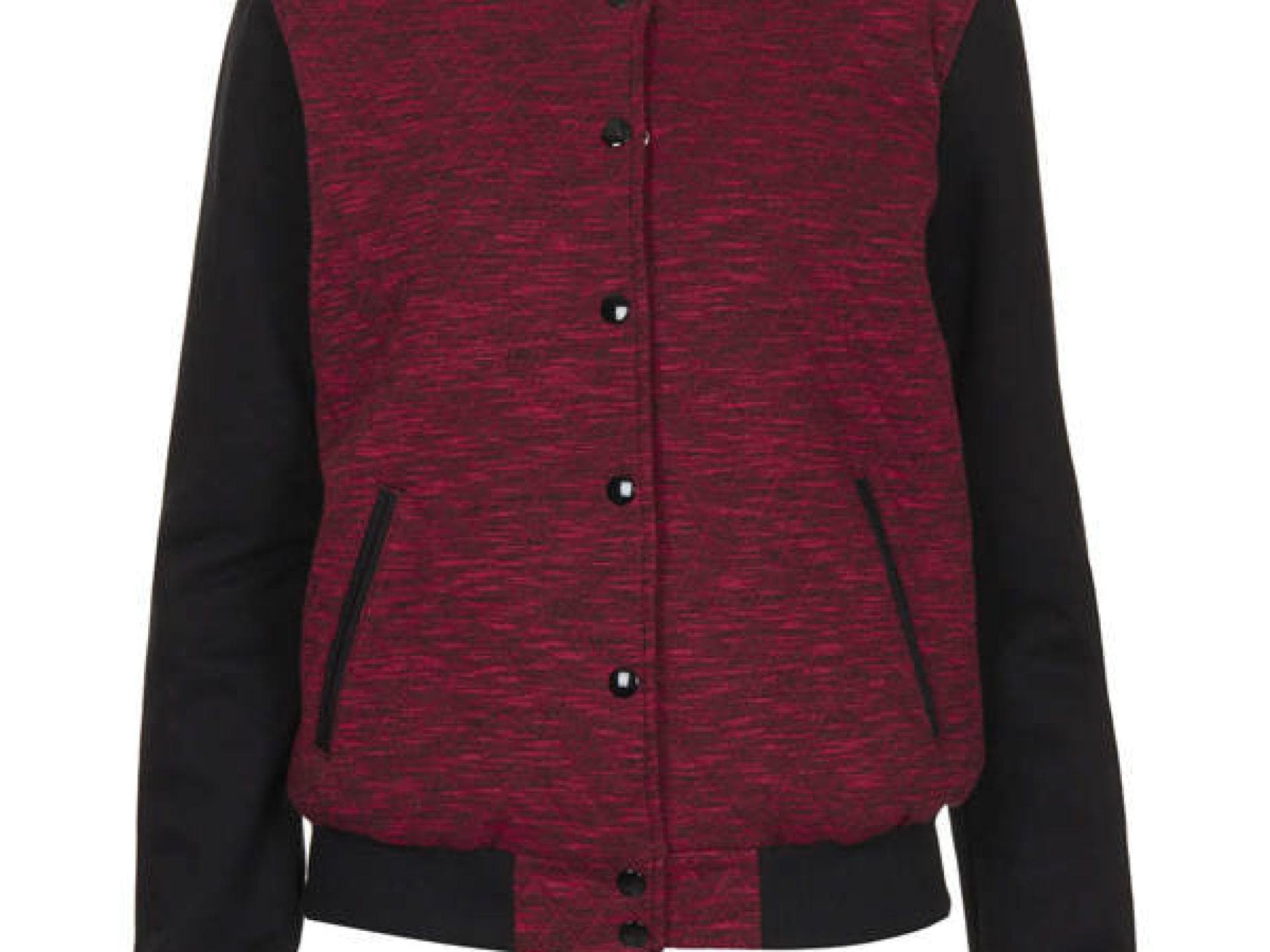 Bordeauxrote Baseballjacke von Topshop.com