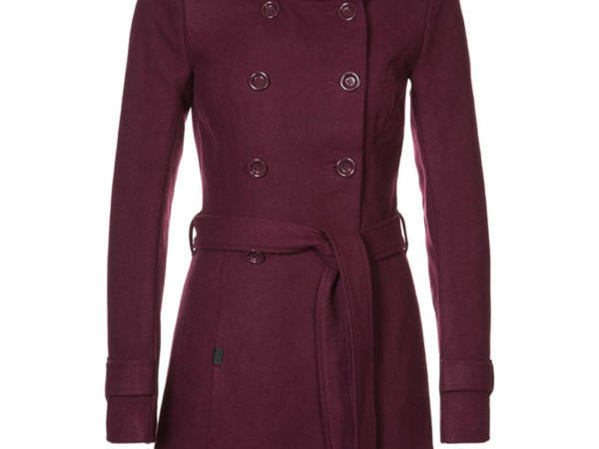Weinroter Mantel mit Gürtel von Only