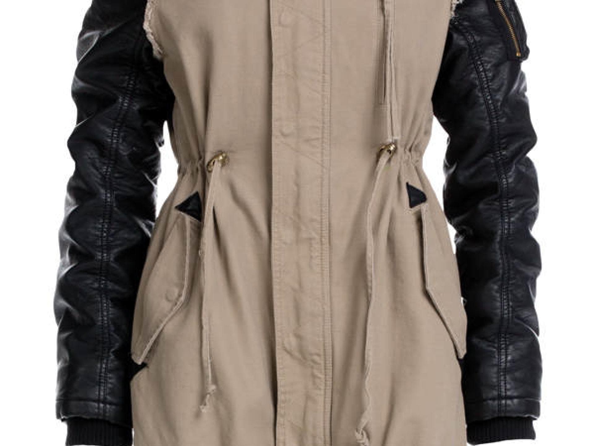 Parka mit Leder-Ärmeln von New Yorker