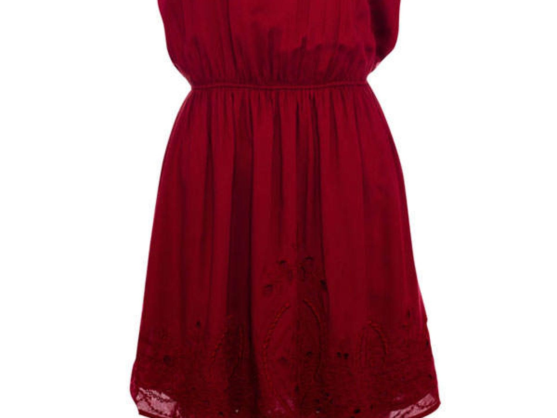 Rotes Kleid mit Stickereien von Pull & Bear Rotes Kleid mit Stickereien von Pull & Bear