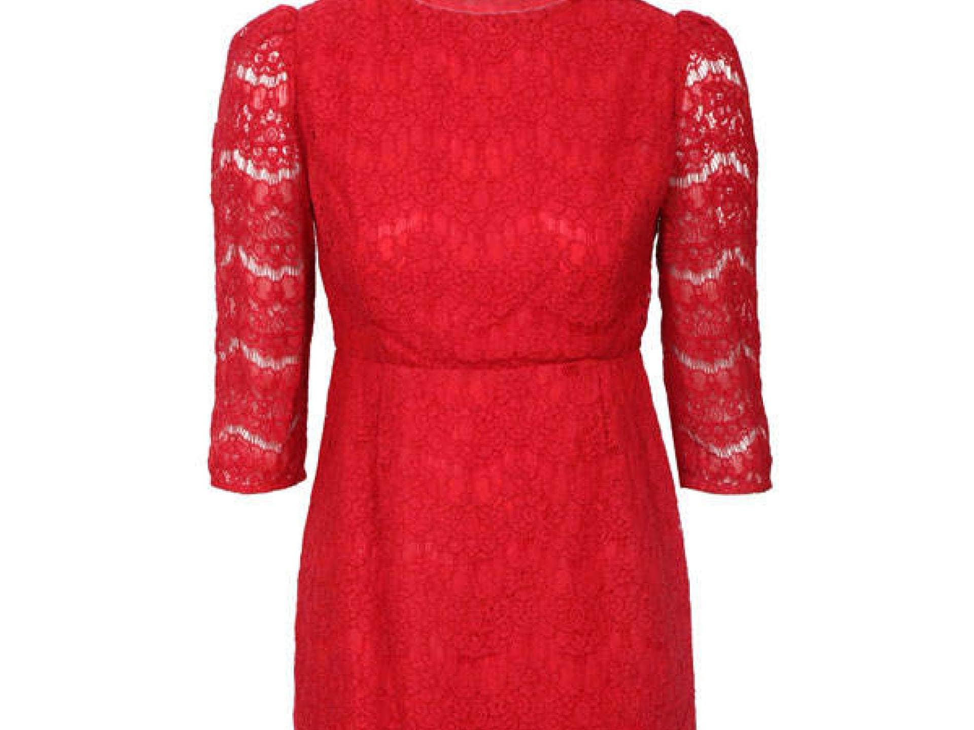 Rotes Kleid aus Spitze von Primark