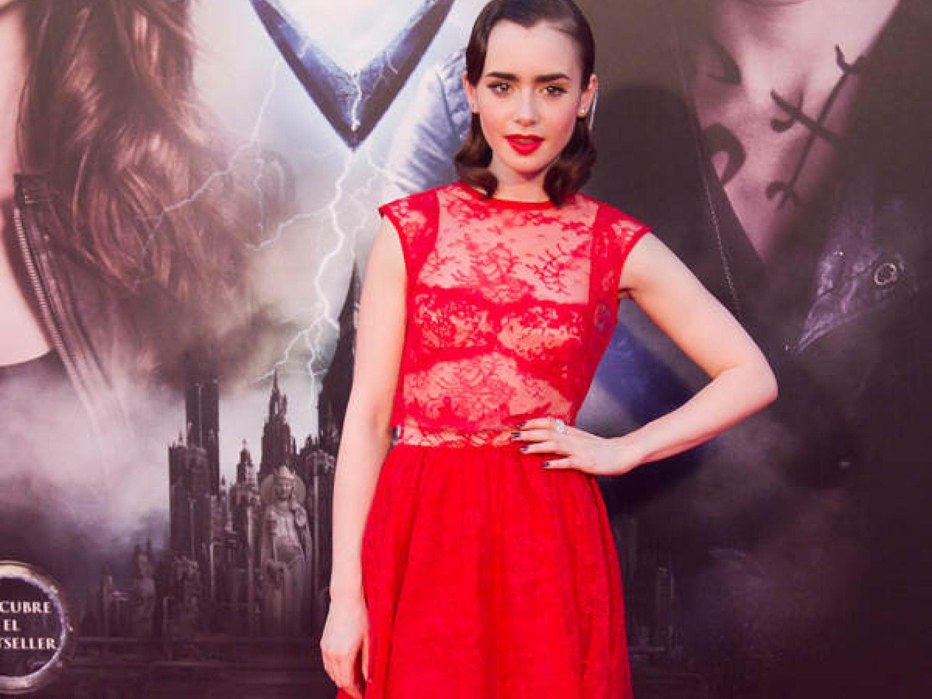 Lily Collins bei der Premiere in Madrid