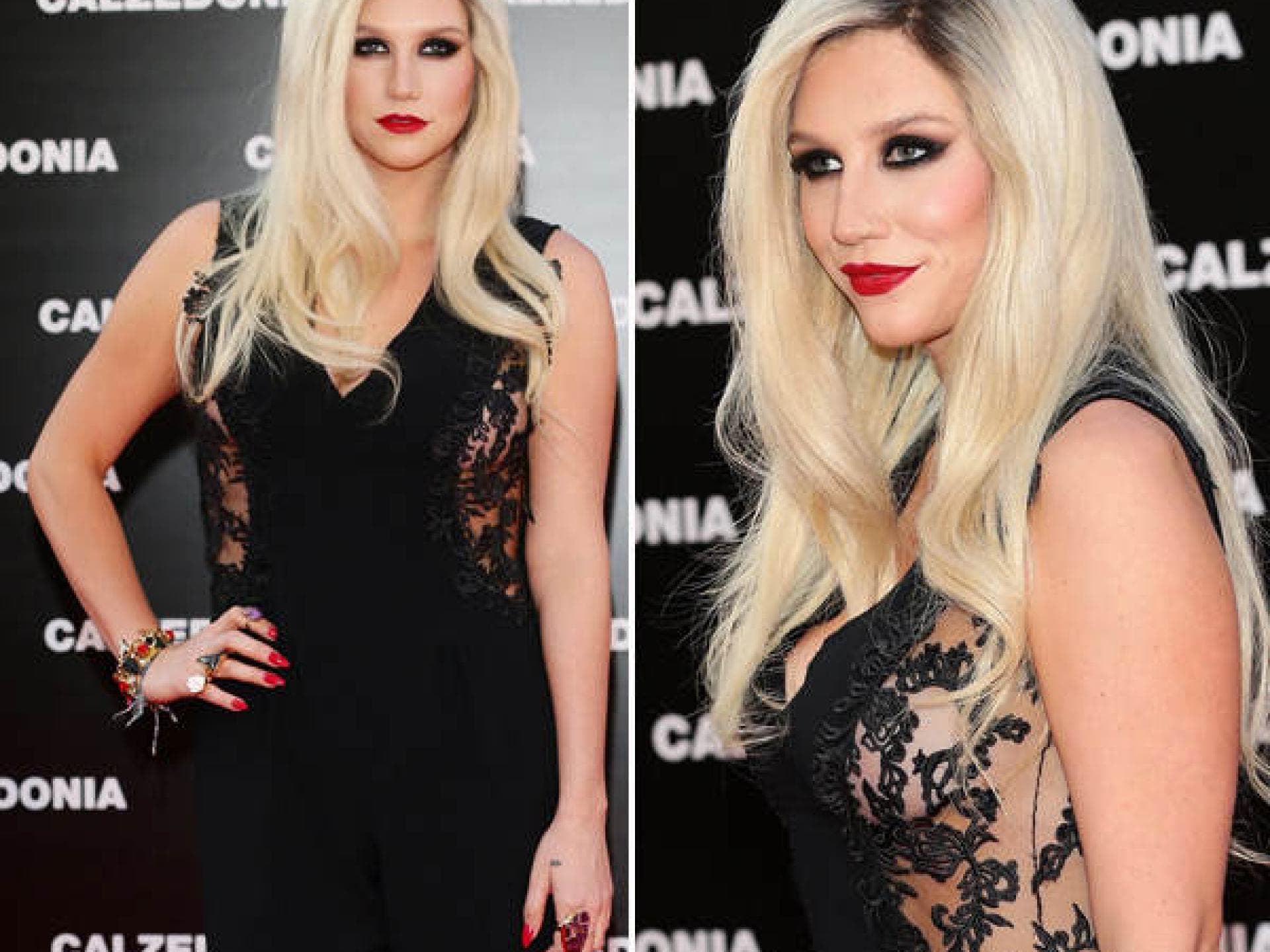 Kesha im schwarzen Jumpsuit