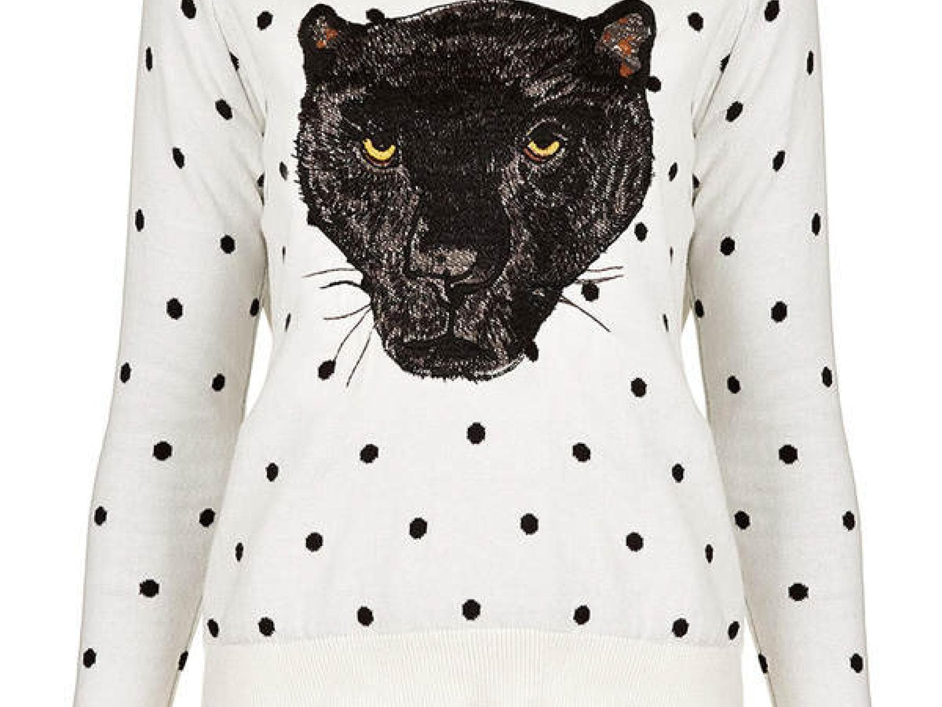 Pullover mit Pantherprint von Topshop