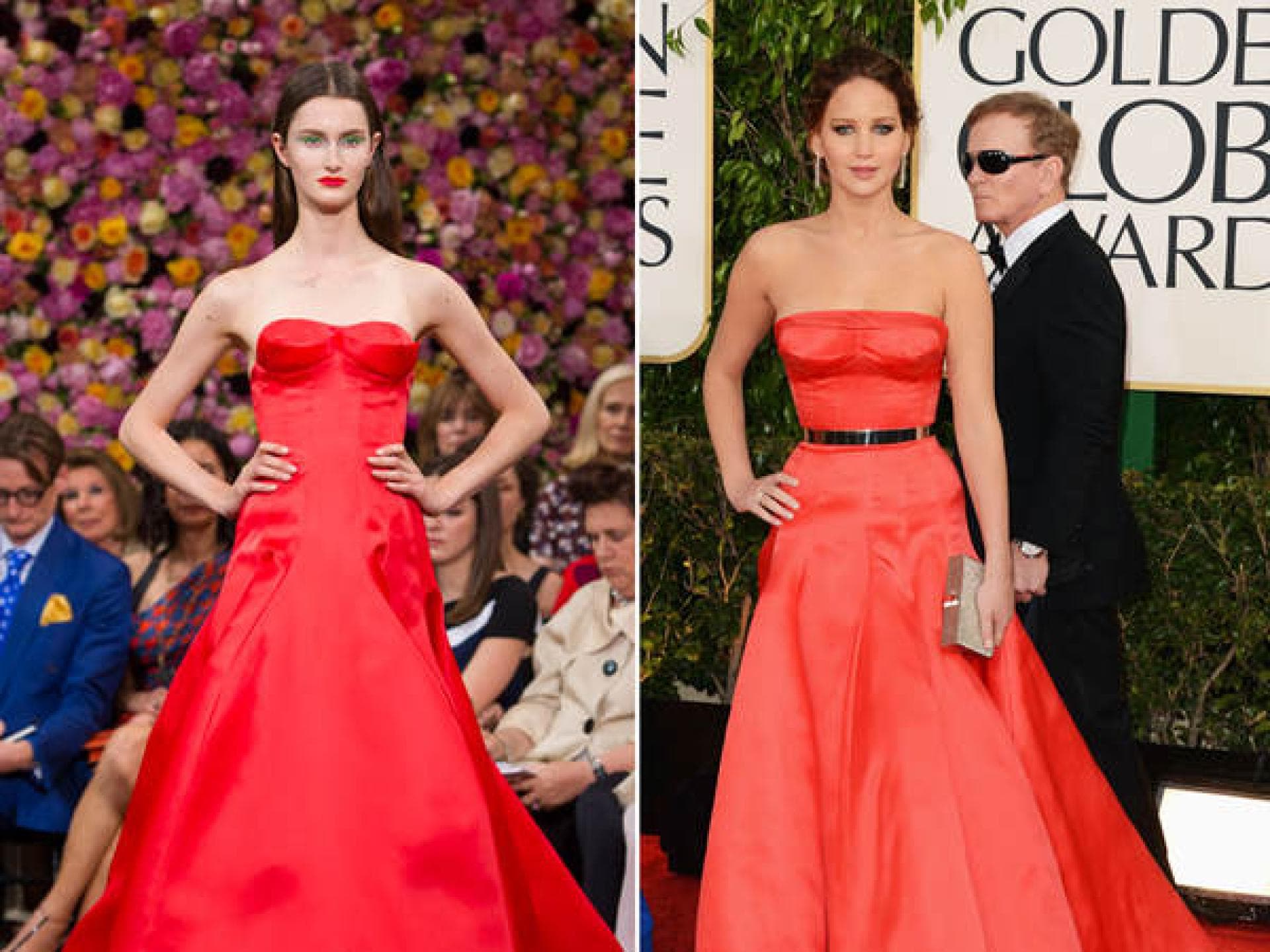 Jennifer Lawrence in roter Dior-Robe