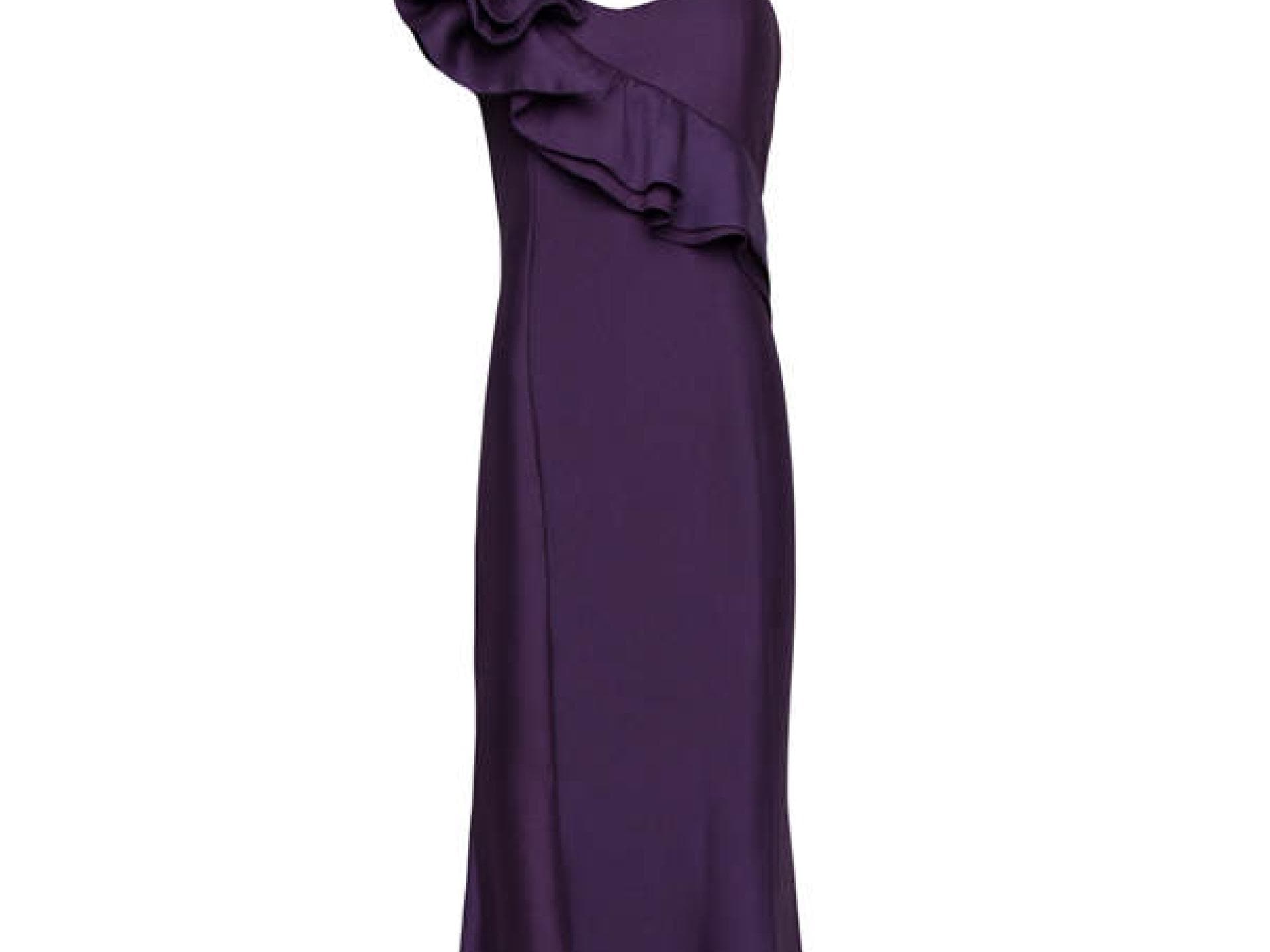 Lila Abendkleid mit Volant von Mango