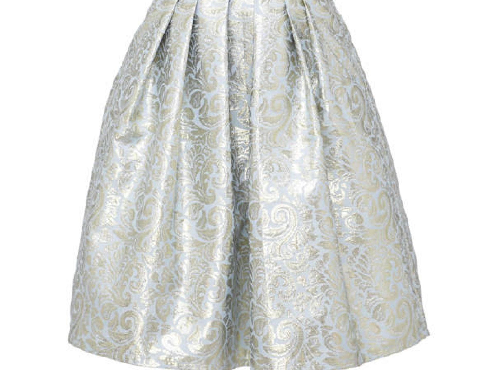 Silbernes Brokat-Kleid von Asos