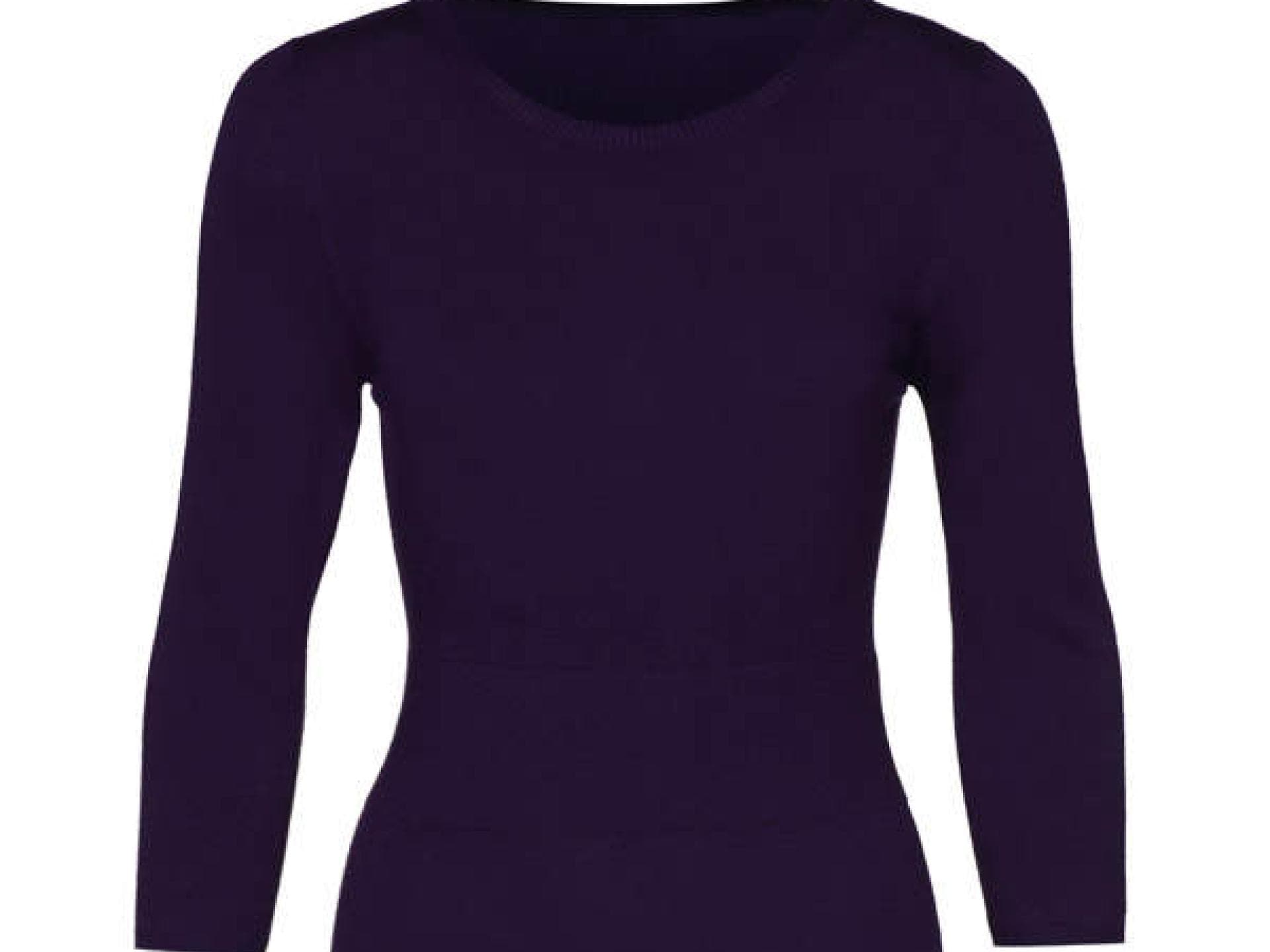 Aubergine-Basic-Kleid von Ann Christine
