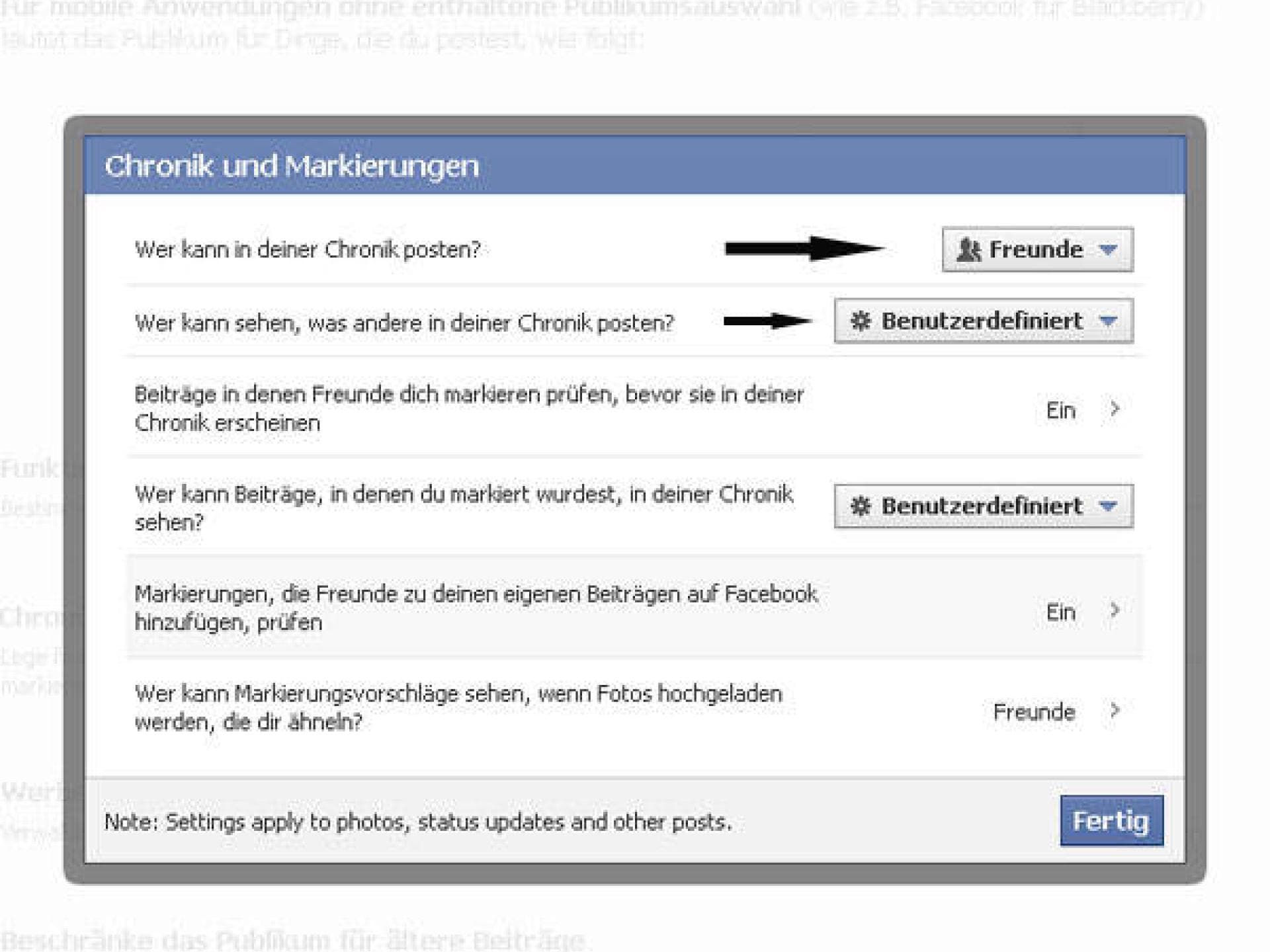 Wer sieht deine Pinnwand?