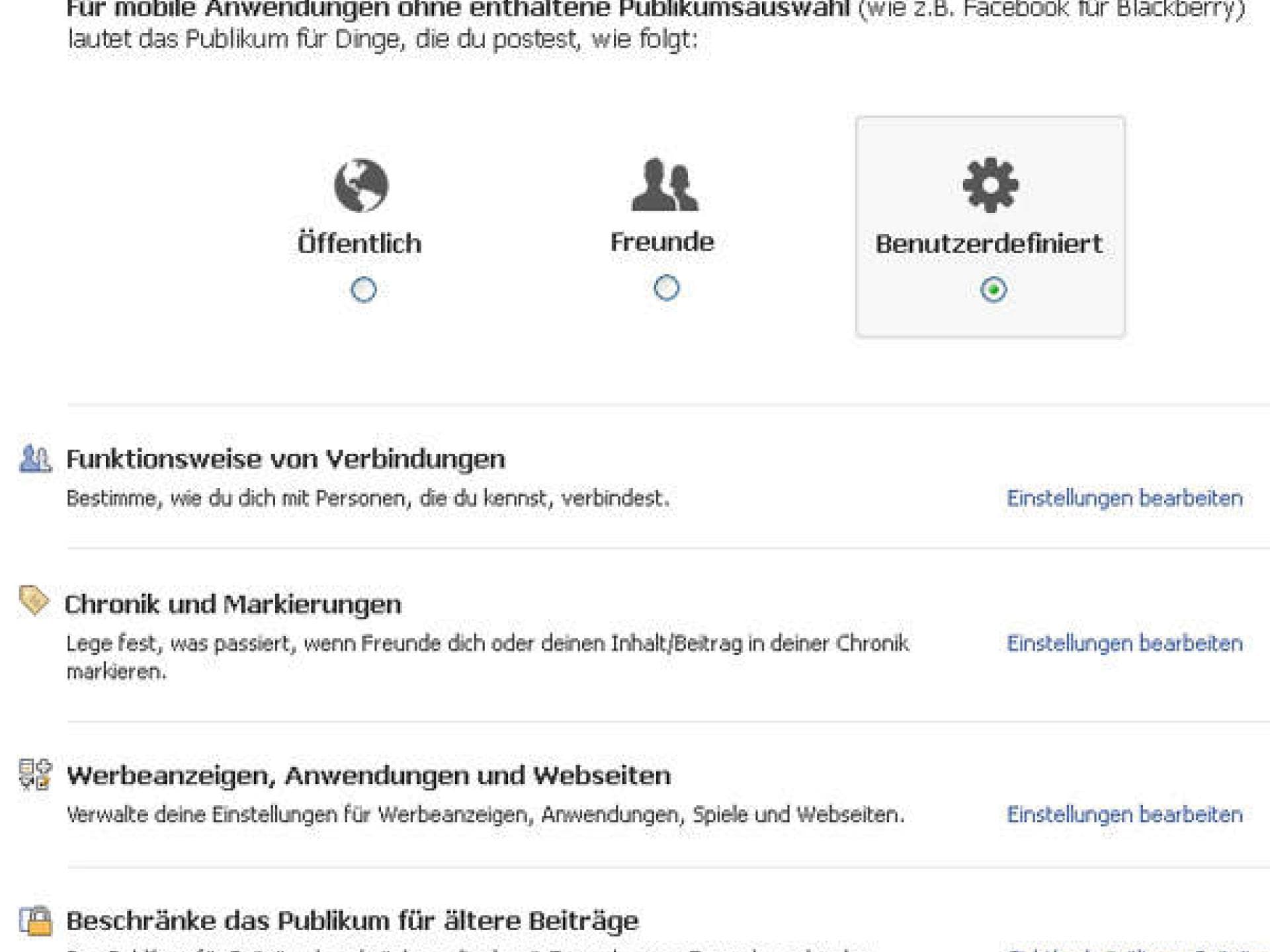 Feineinstellungen Feineinstellungen