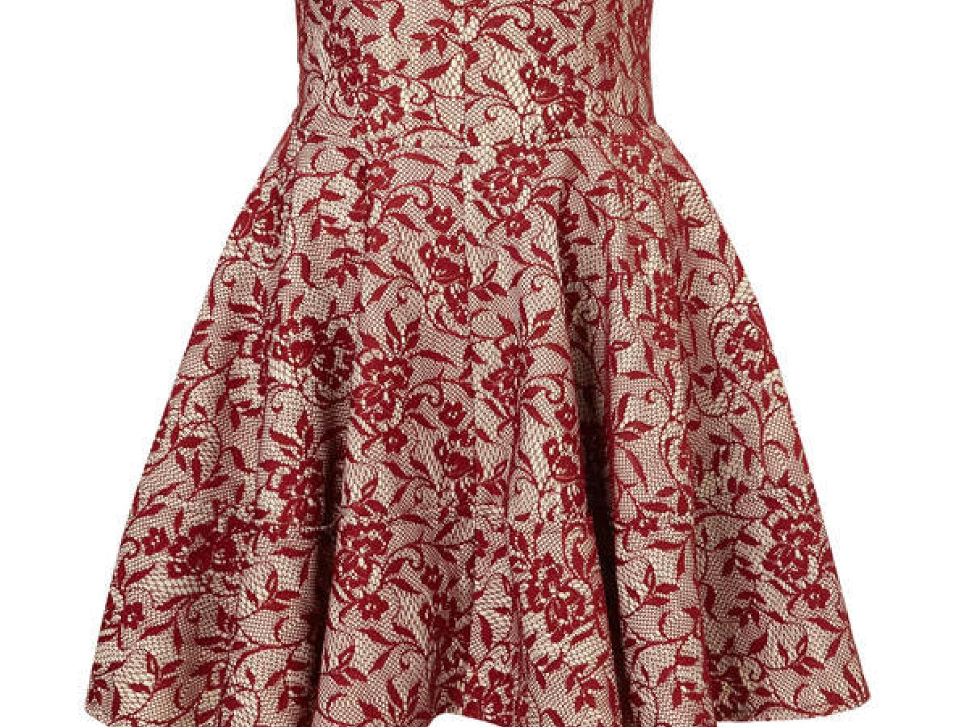 Spitzenkleid in Bordeaux