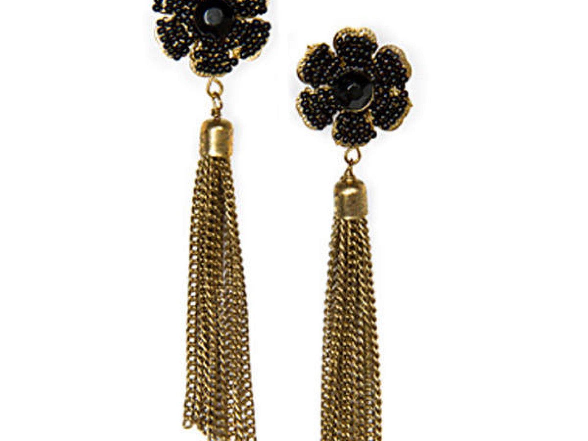 Blumen-Hängerohrringe von Mango