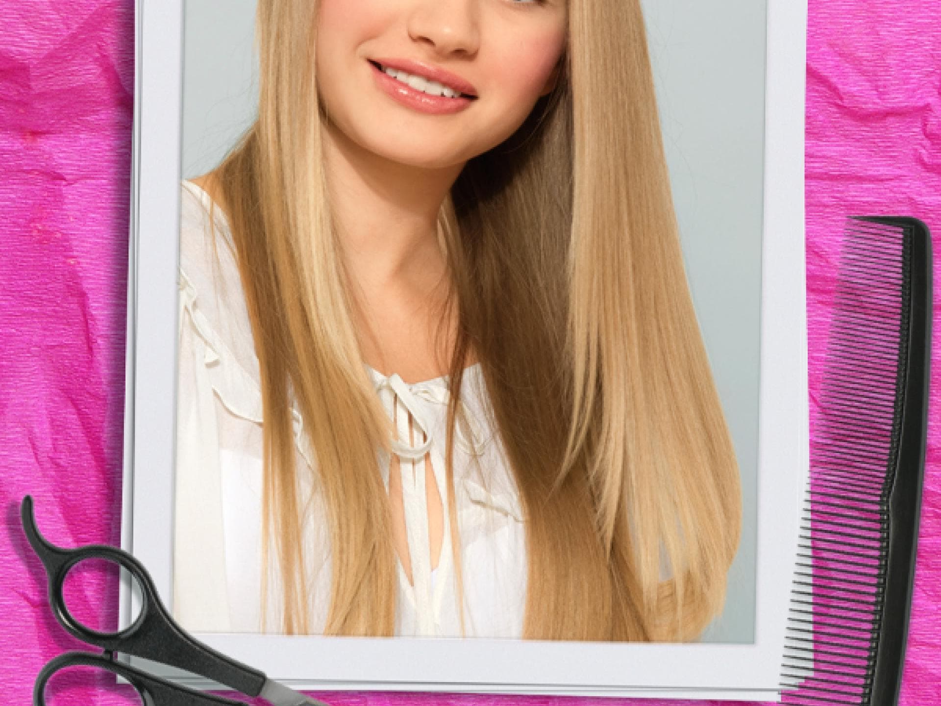 Haare glatt frisieren