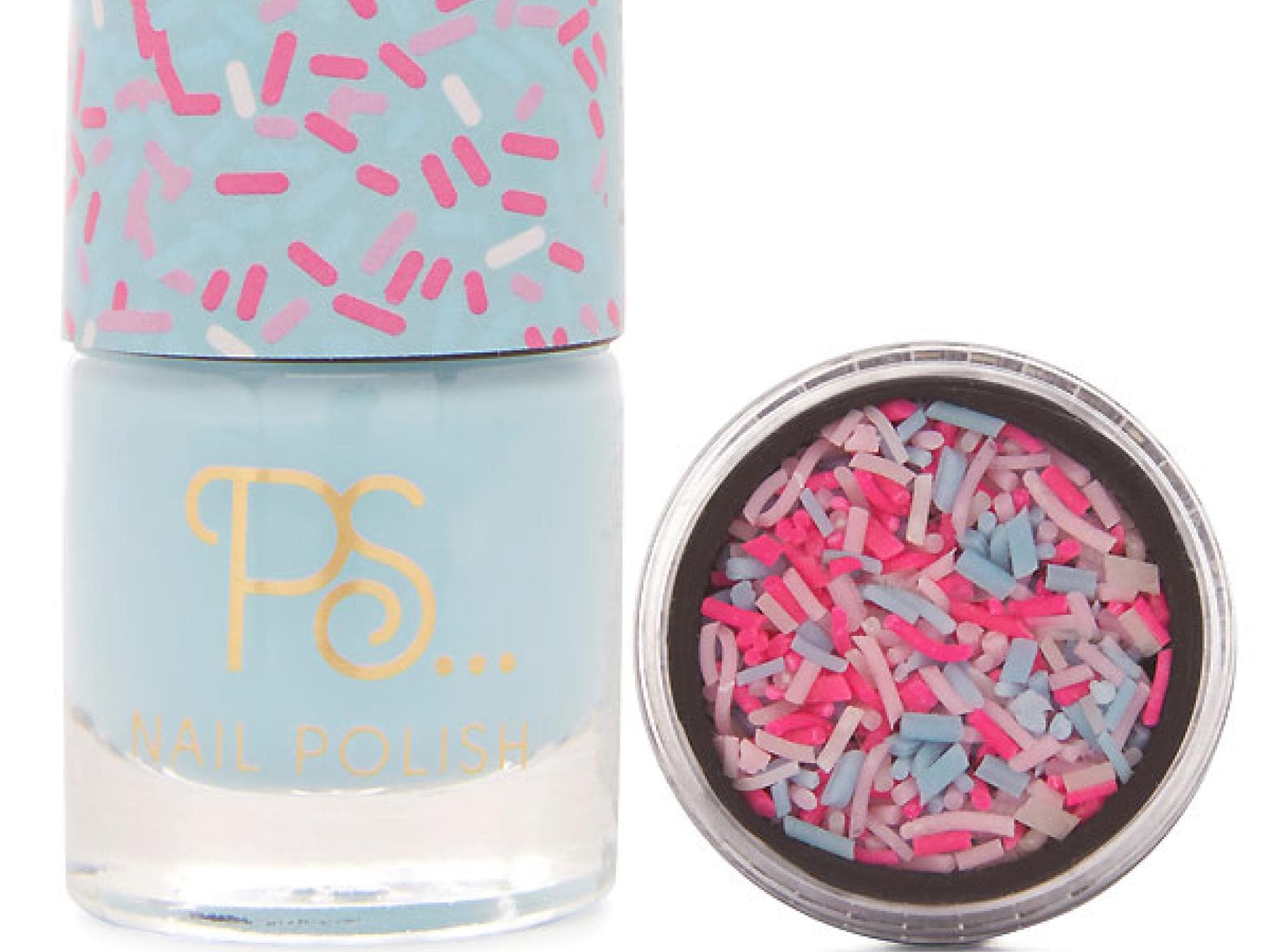 Primark blue polish with nail chips