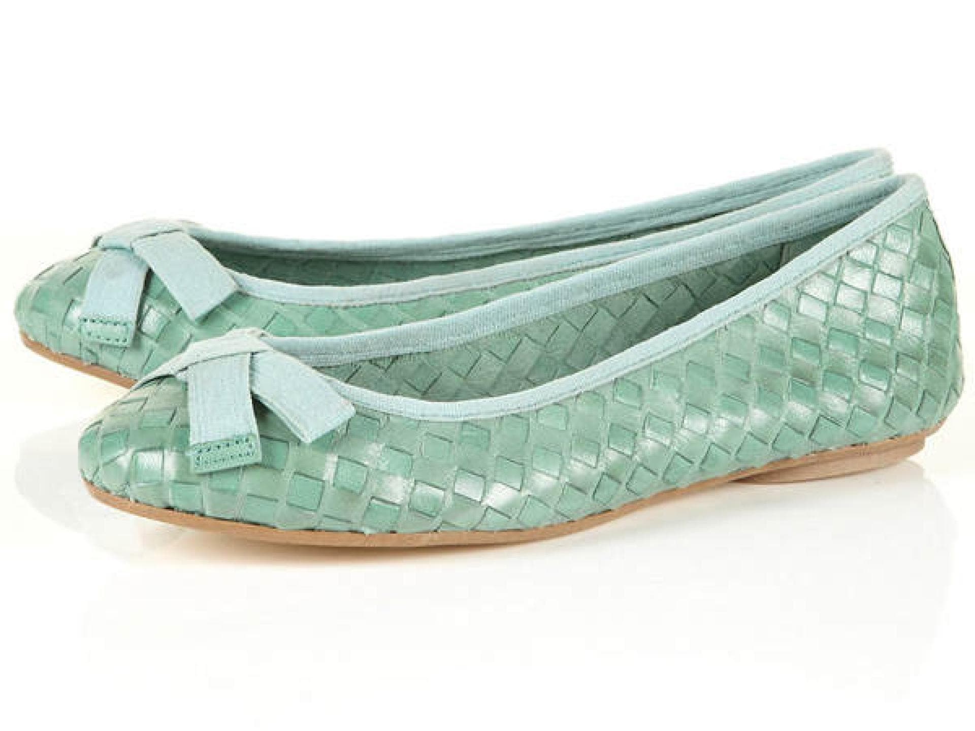 Mint-farbene Flecht-Ballerinas von Topshop
