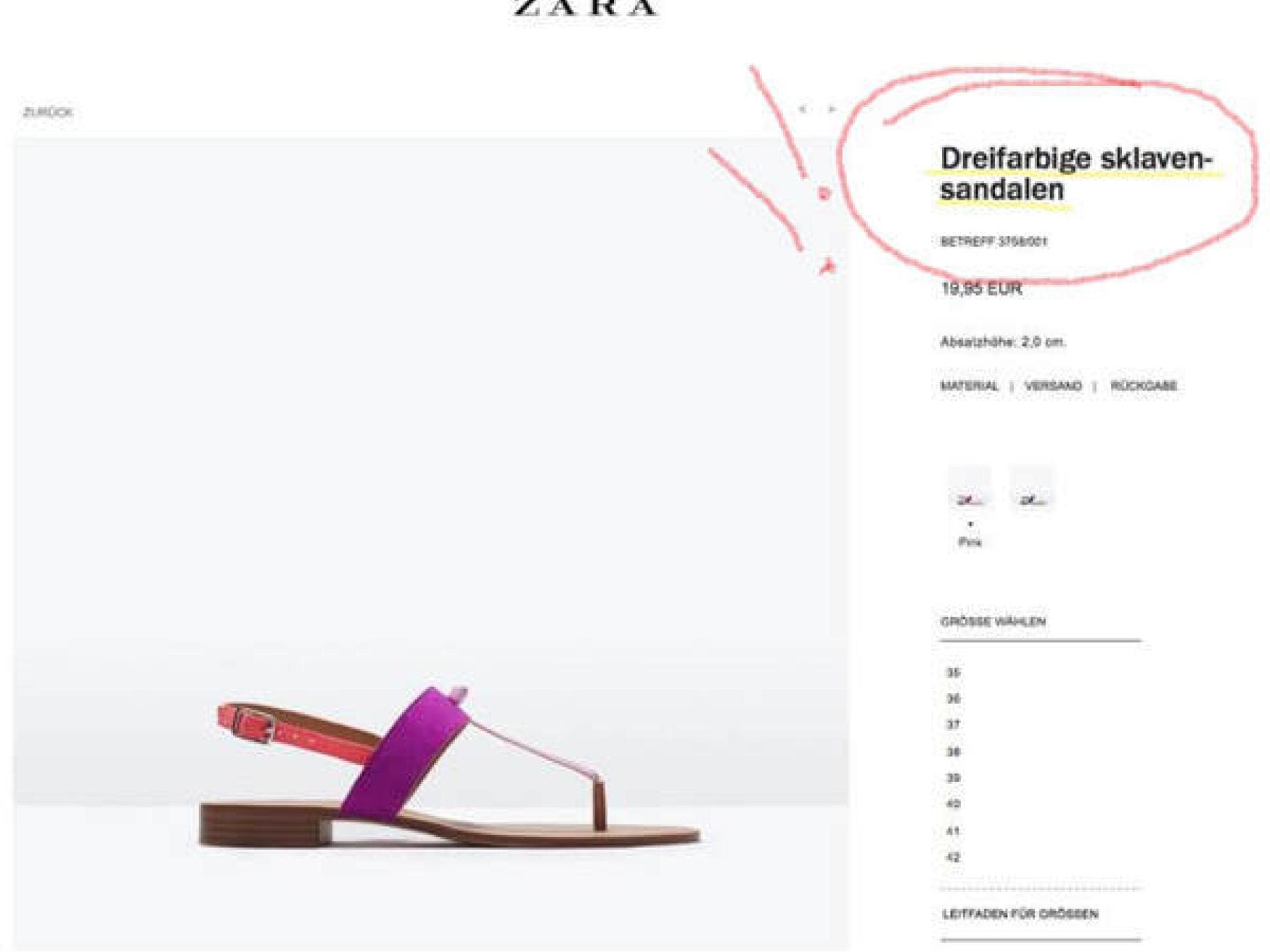 Schuh-Shitstorm bei Zara