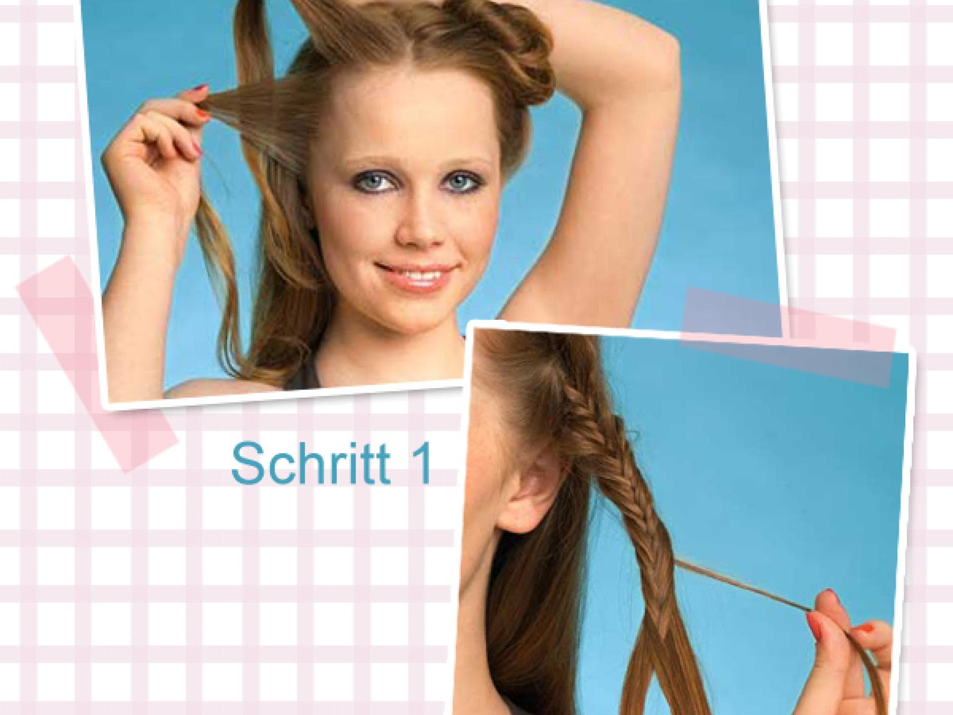 Fischgrätenzopf: Step 1 + 2