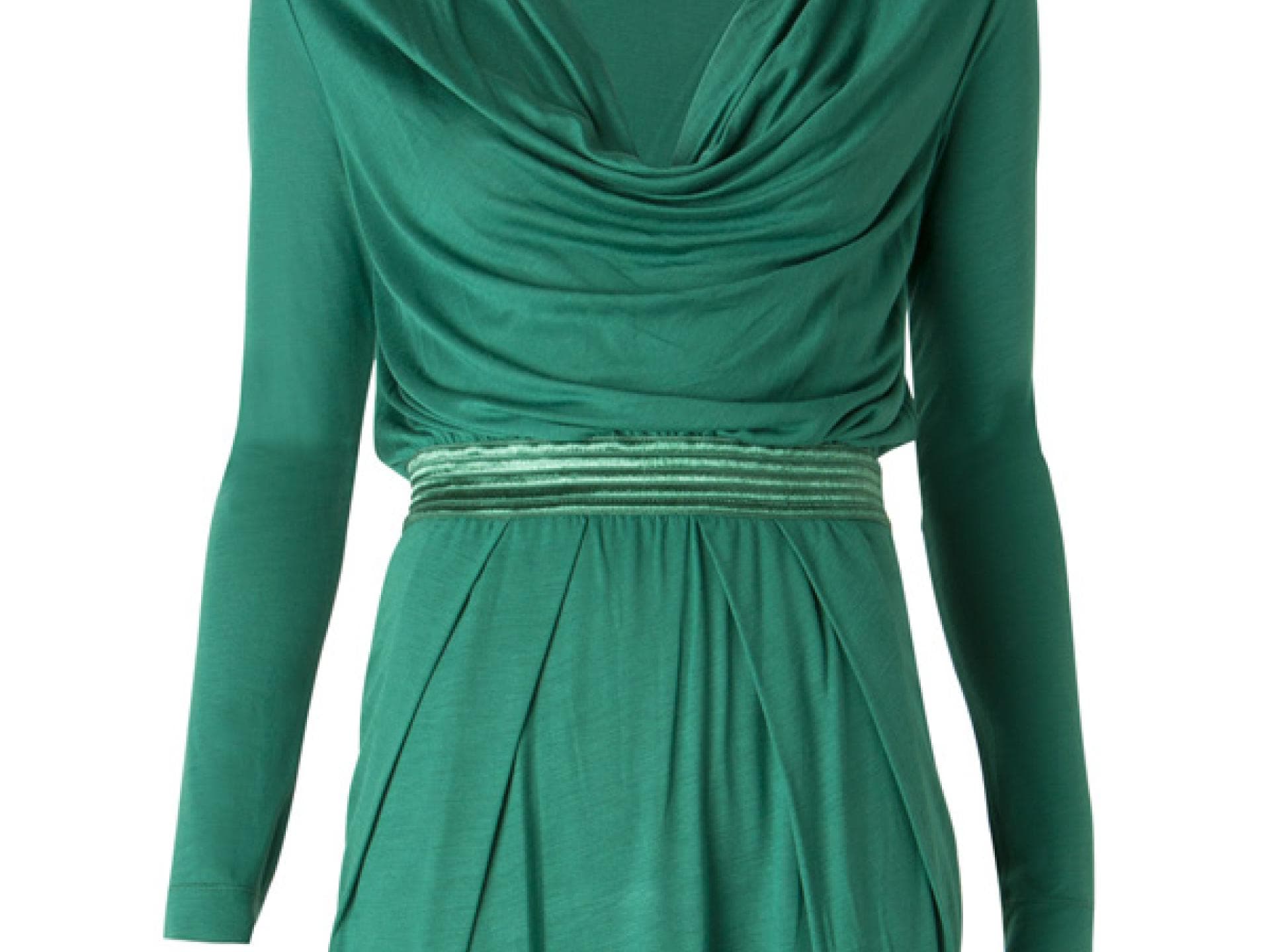 Grünes Kleid mit Wasserfall von Mango