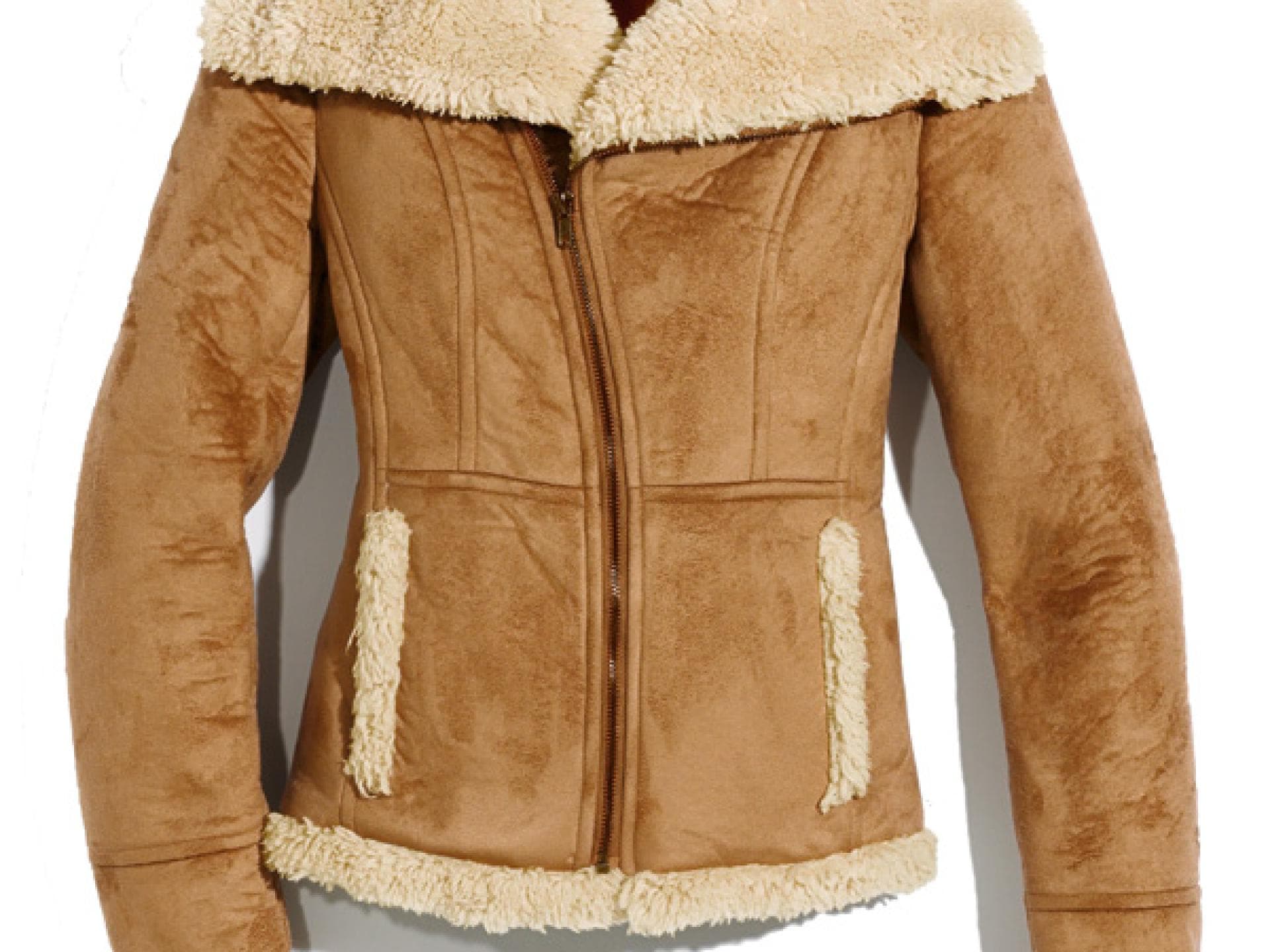 Jacke aus Lammfell-Imitat