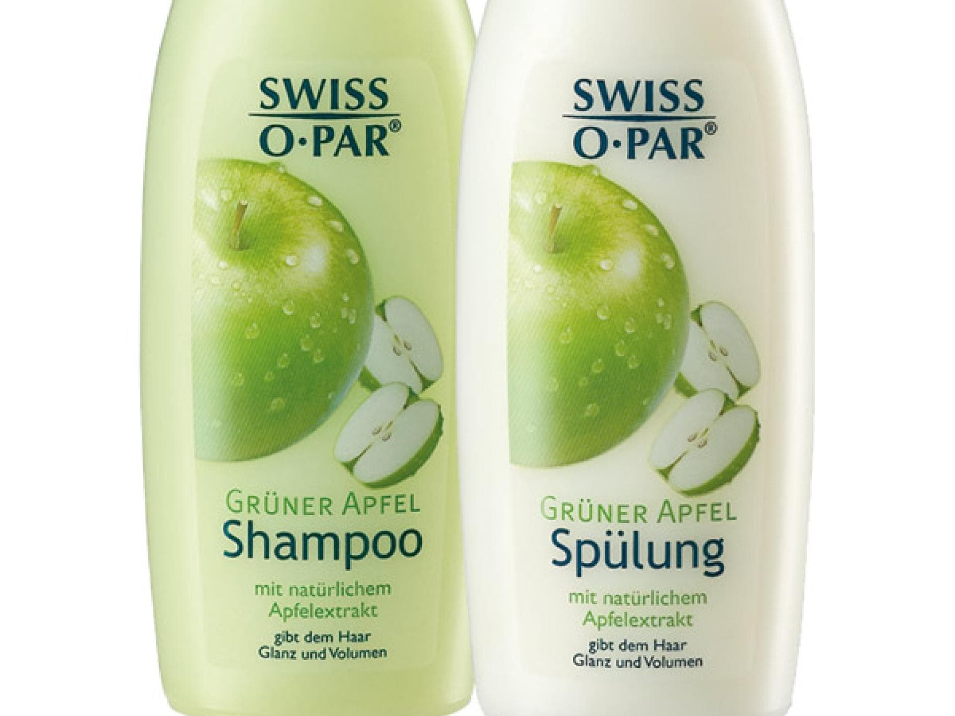 Grüner Apfel Shampoo und Spülung von Swiss-O-Par