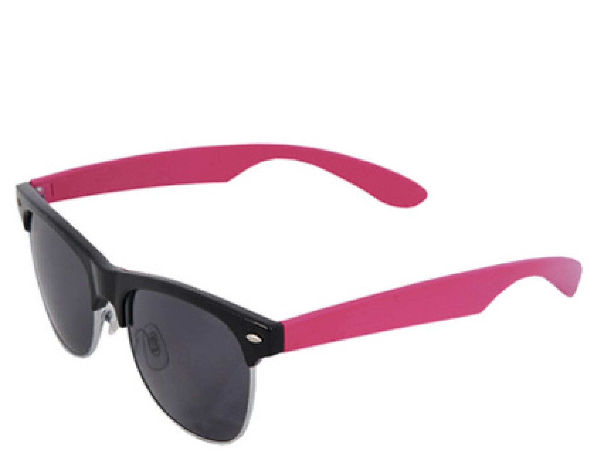 Nerd-Brille mit pinken Bügeln